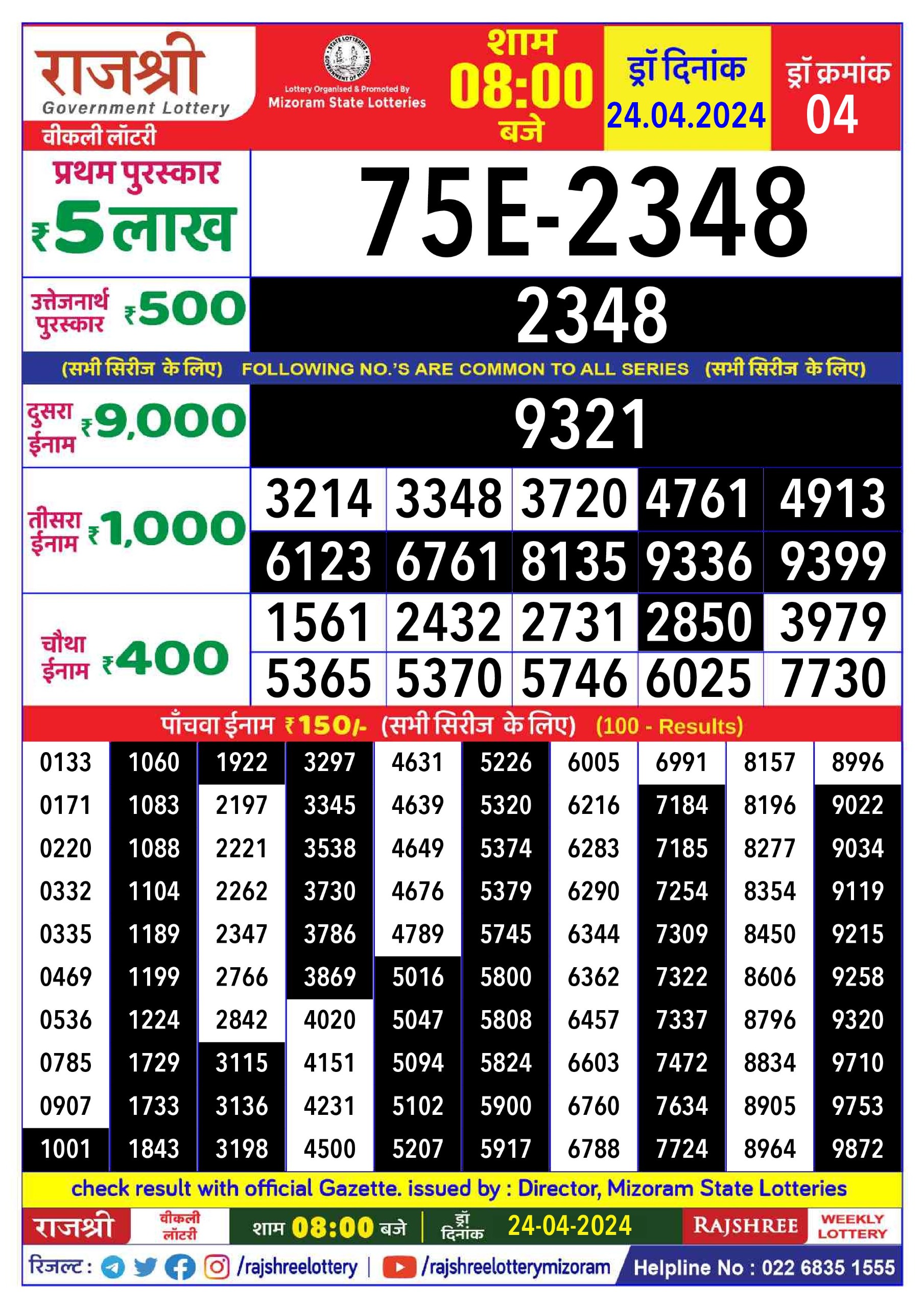 Everest Result Today Dear Lottery Chart