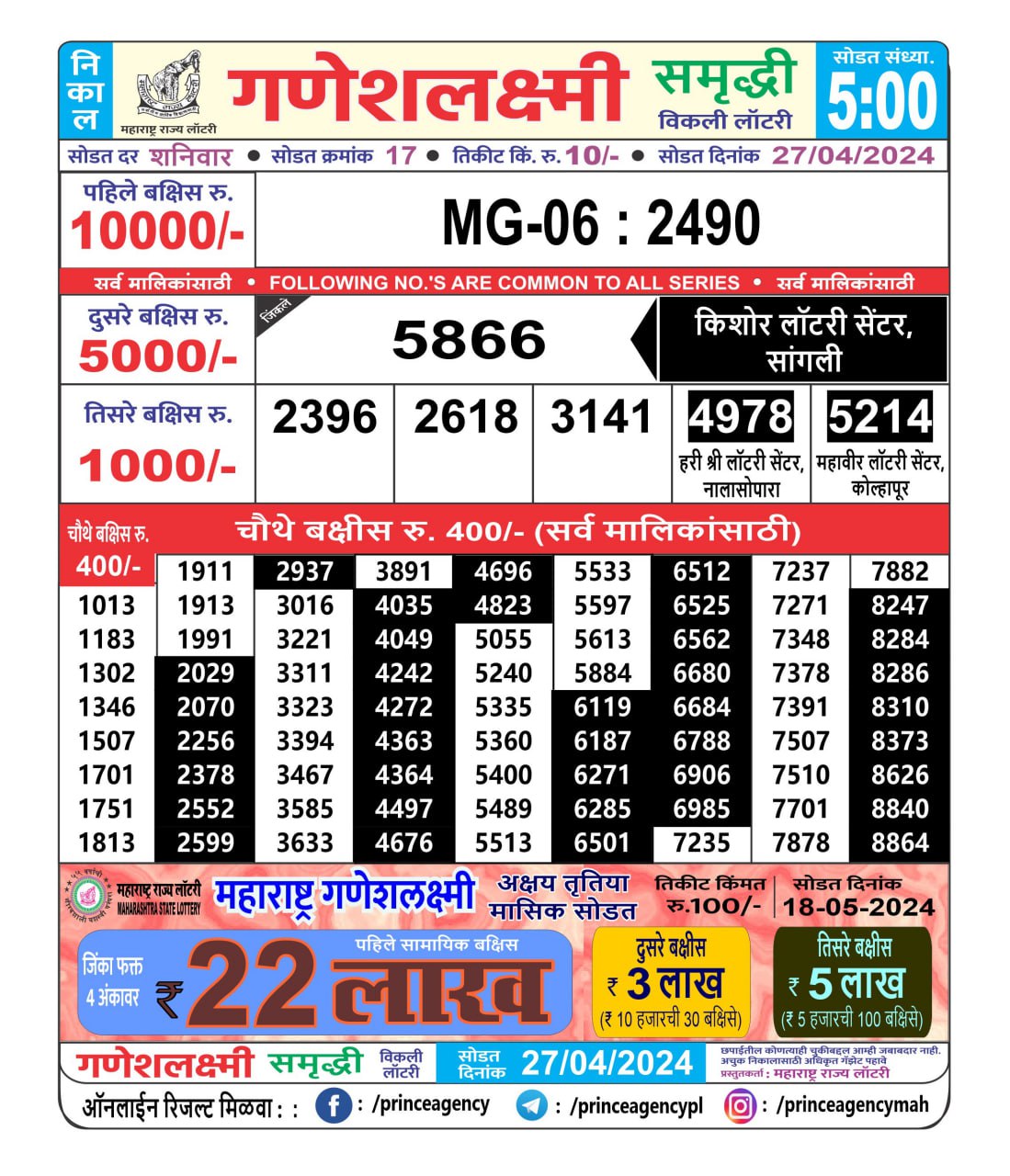 Everest Result Today Dear Lottery Chart