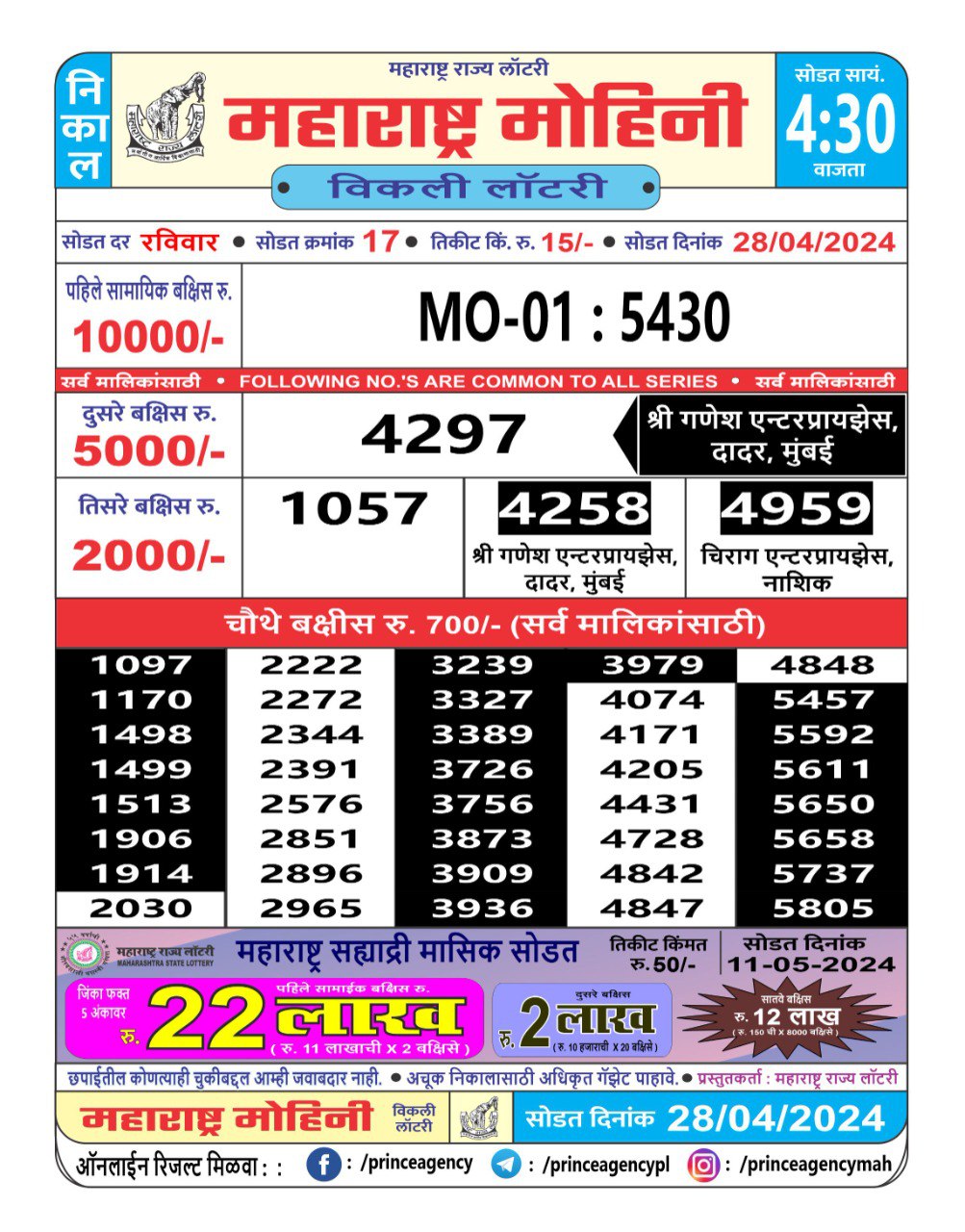 Everest Result Today Dear Lottery Chart