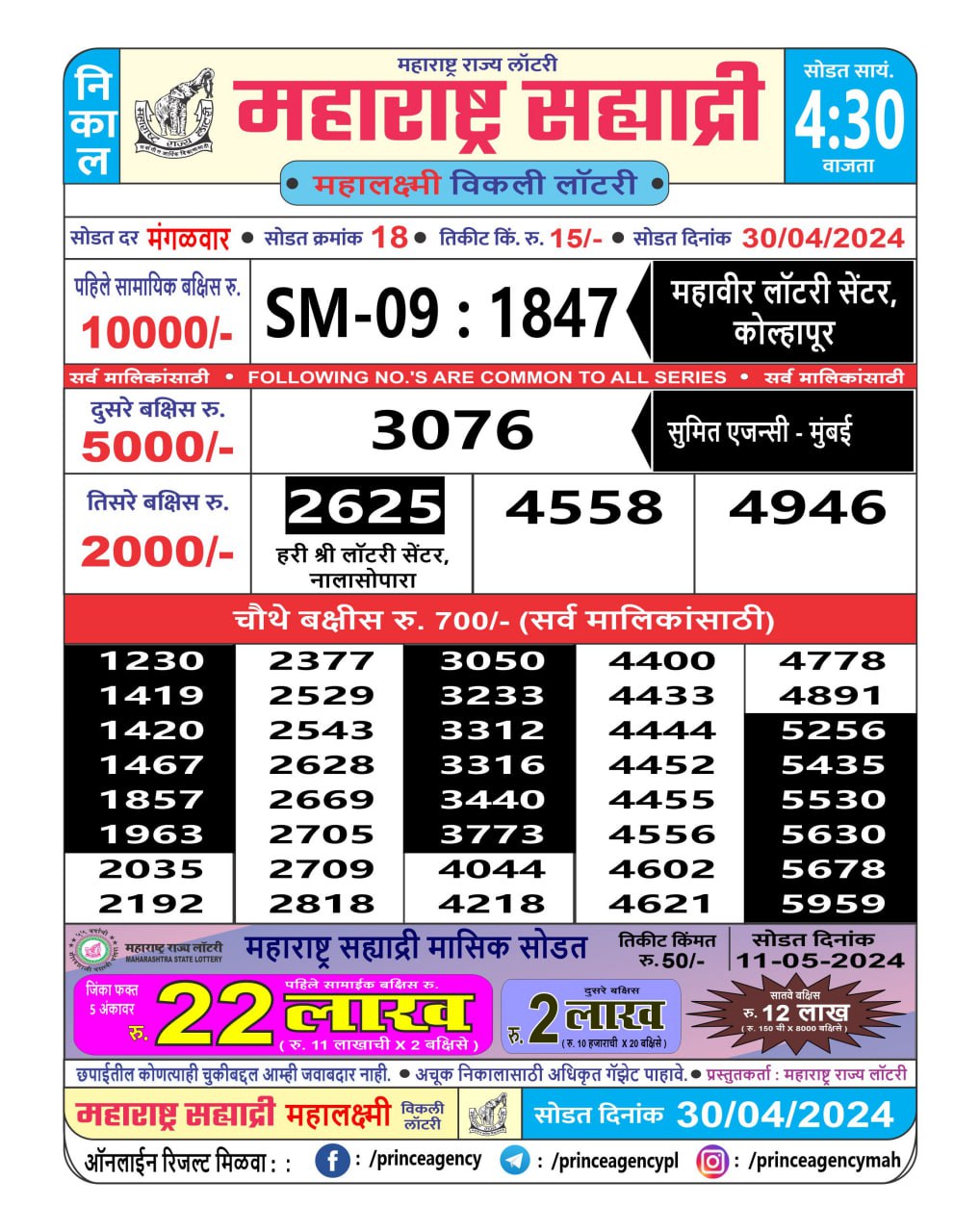 Everest Result Today Dear Lottery Chart