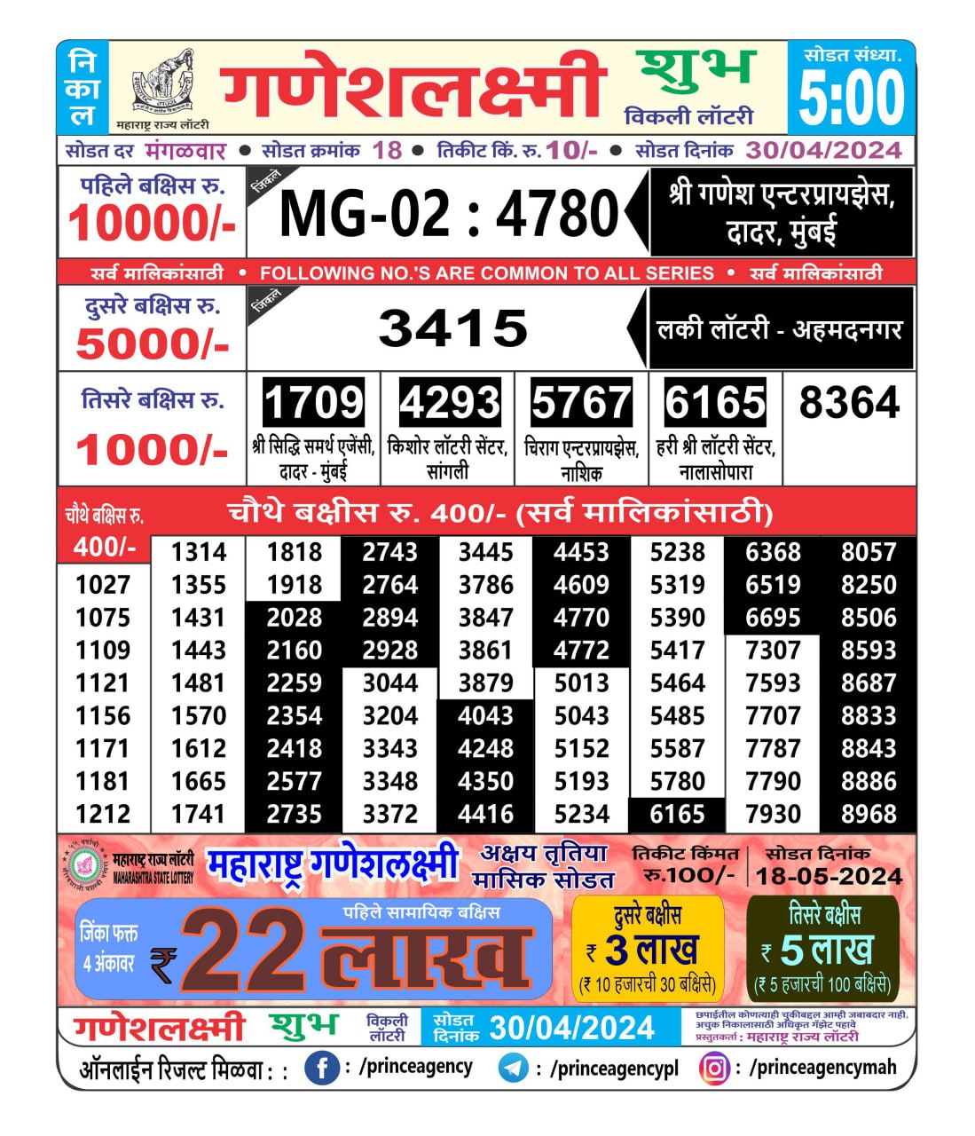 Everest Result Today Dear Lottery Chart