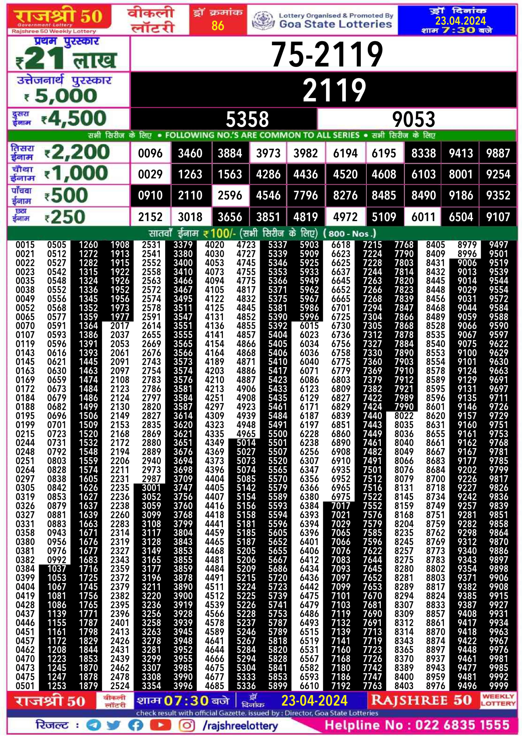 Everest Result Today Dear Lottery Chart