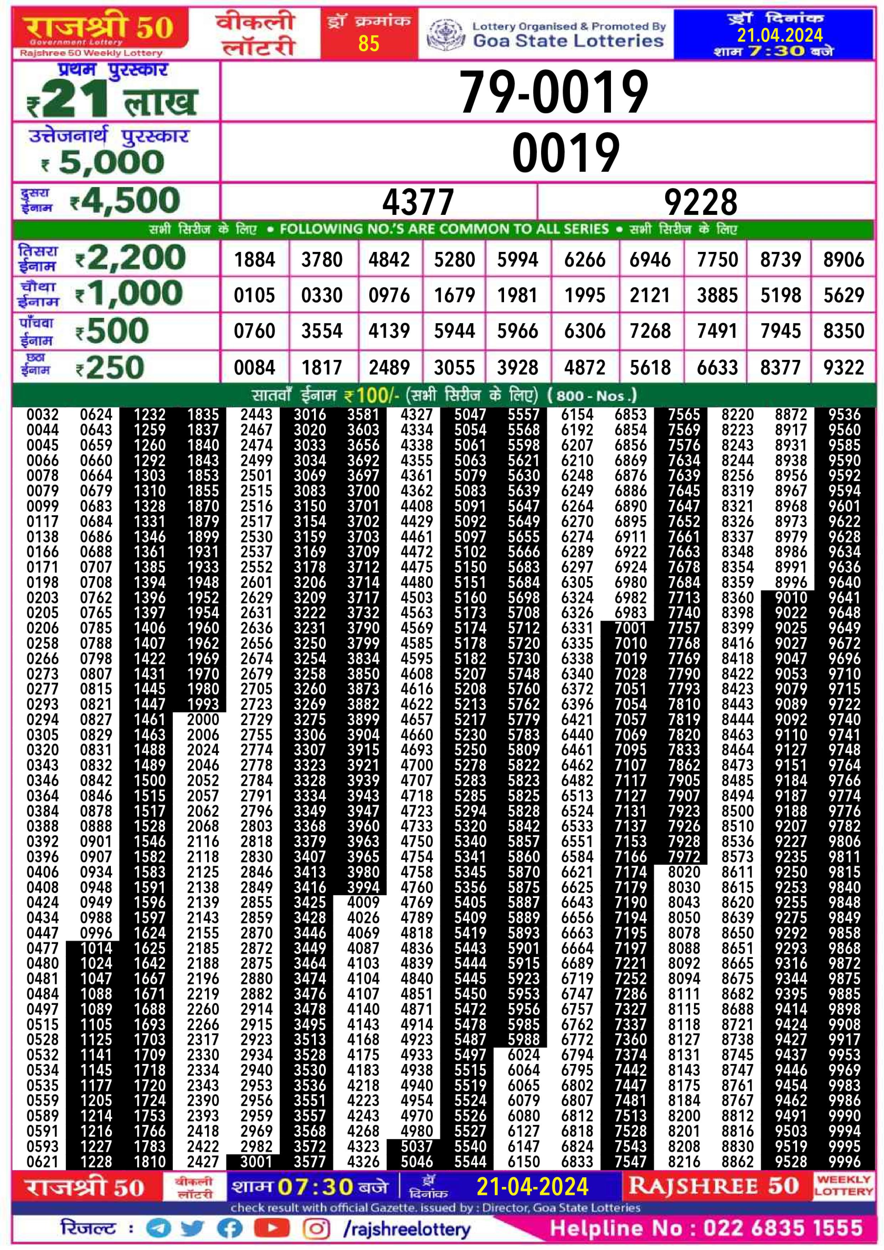 Everest Result Today Dear Lottery Chart