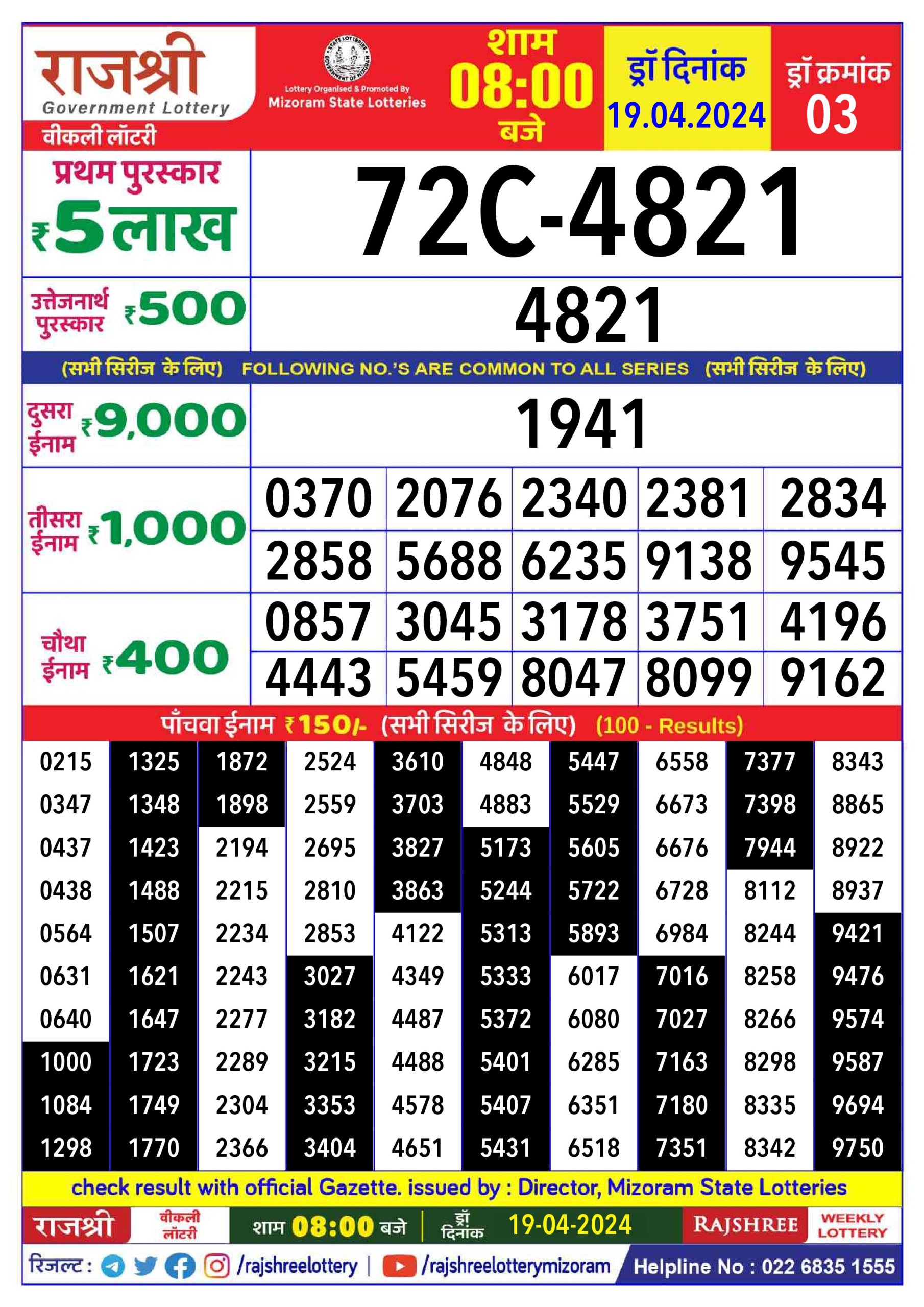 Everest Result Today Dear Lottery Chart