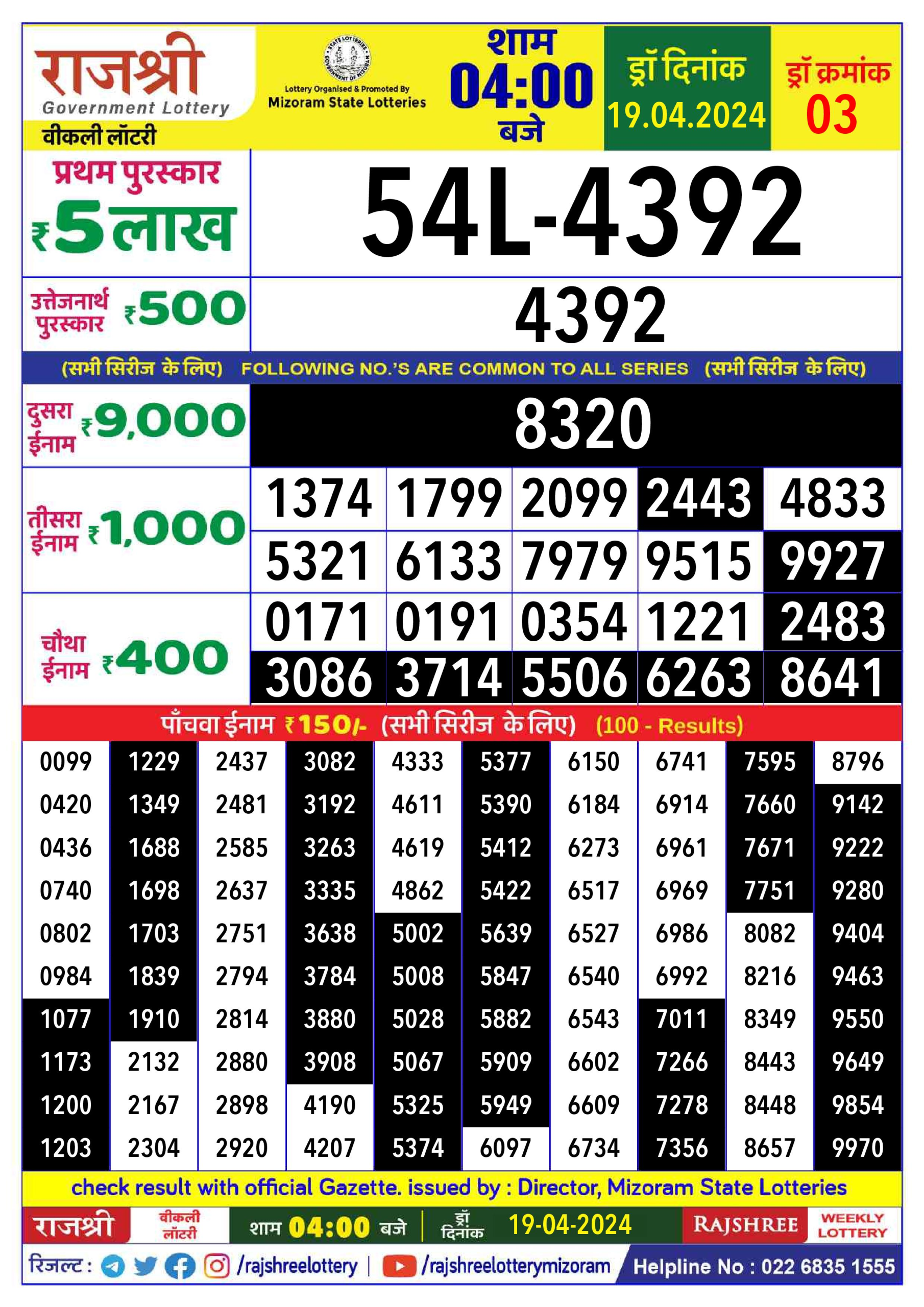 Everest Result Today Dear Lottery Chart