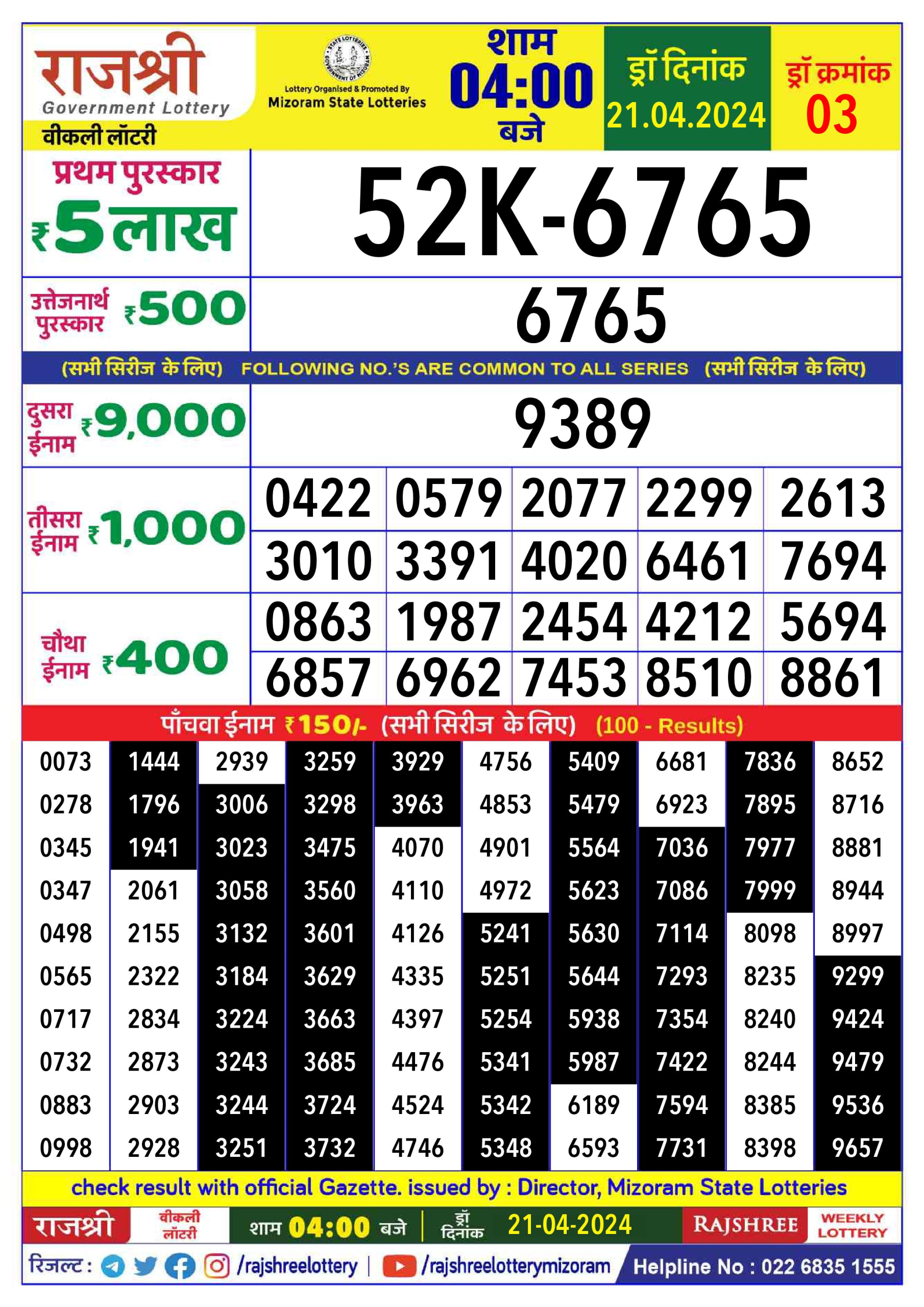 Everest Result Today Dear Lottery Chart