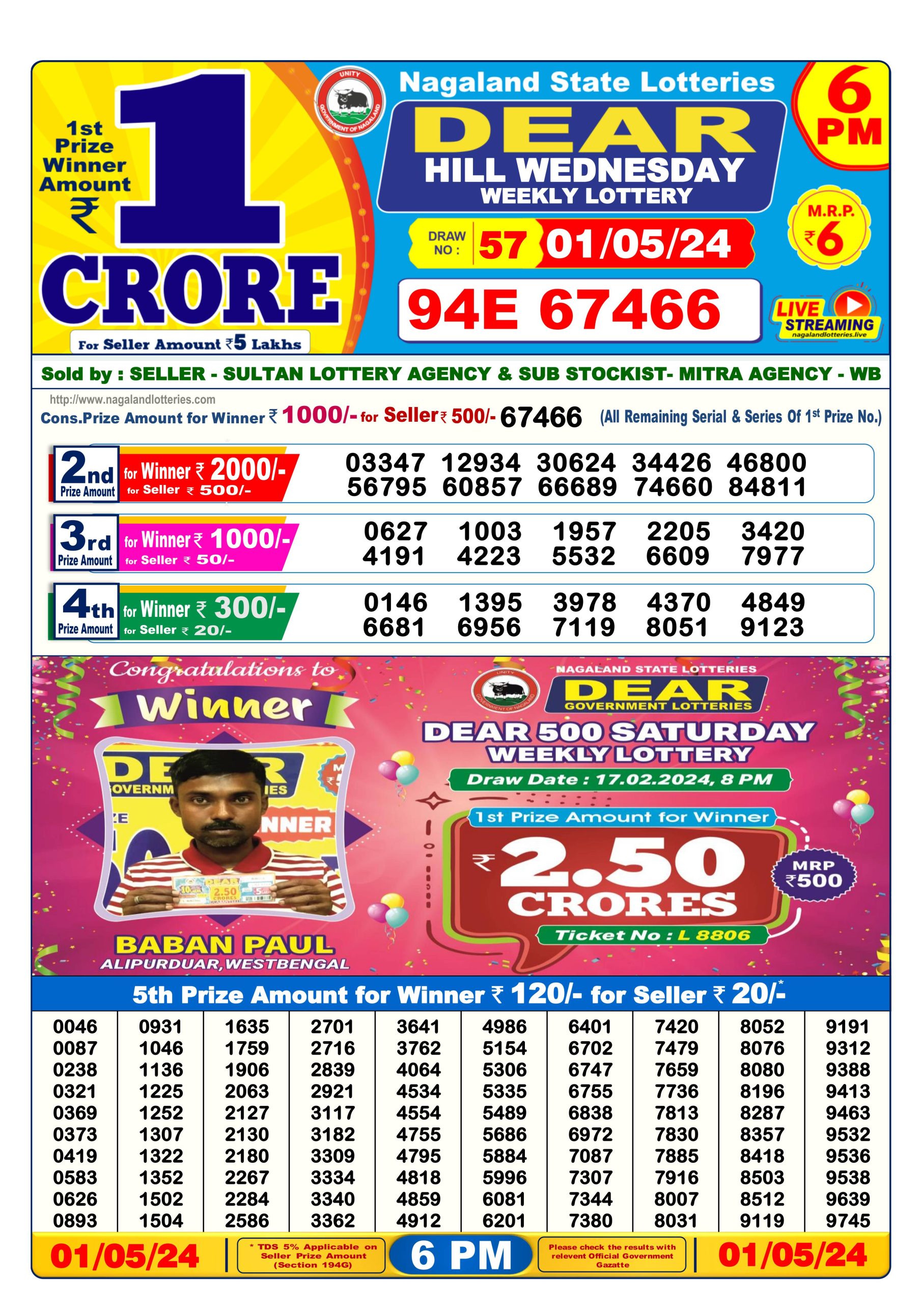 Everest Result Today Dear Lottery Chart