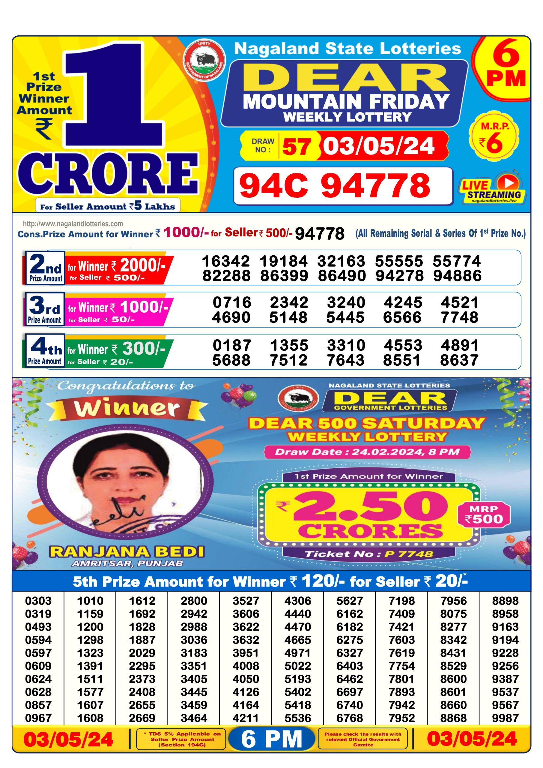 Everest Result Today Dear Lottery Chart