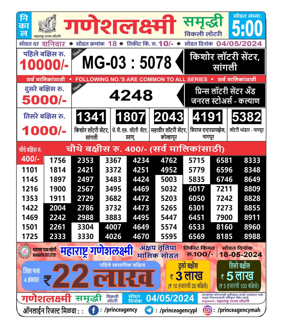 Everest Result Today Dear Lottery Chart