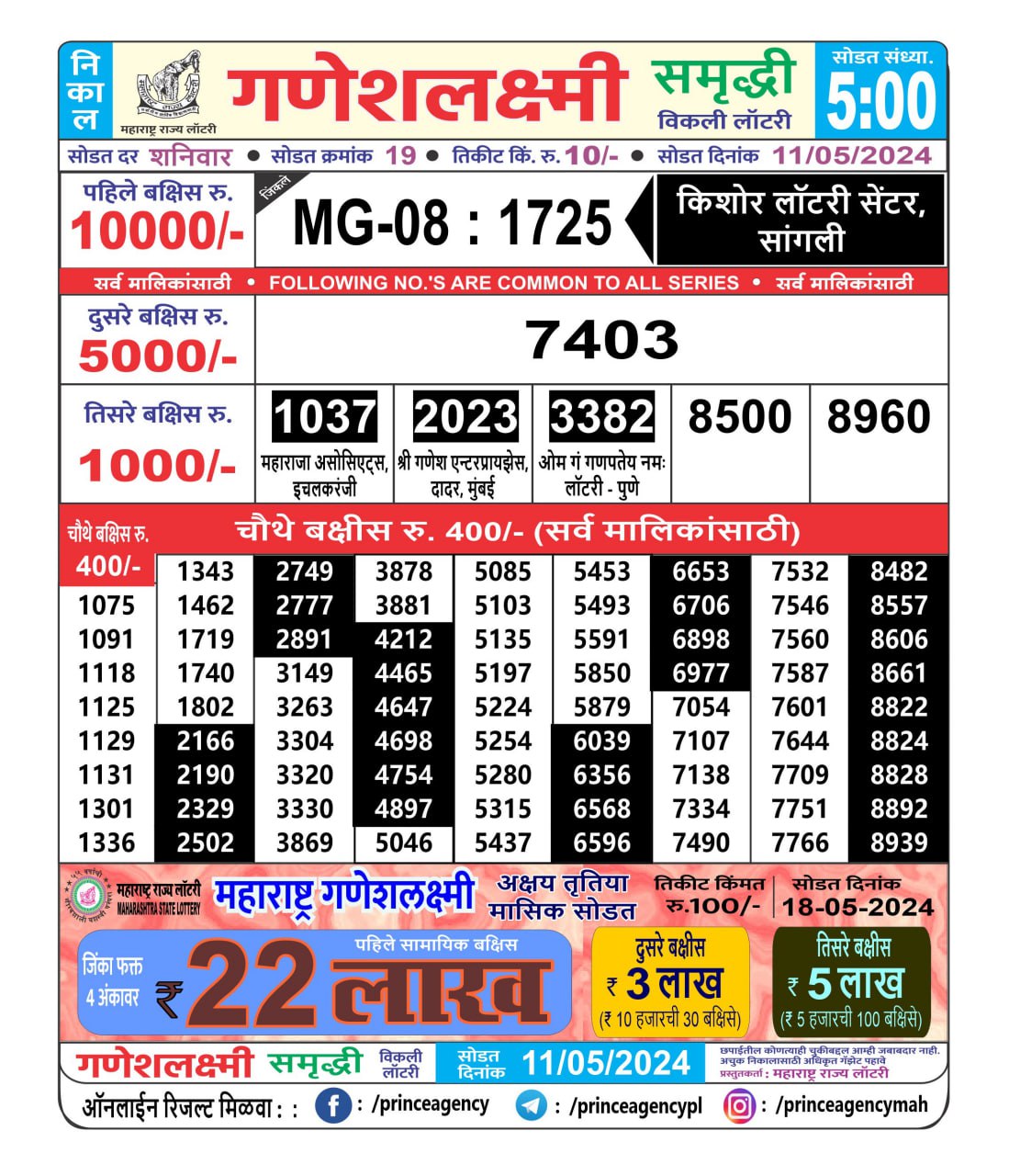 Everest Result Today Dear Lottery Chart