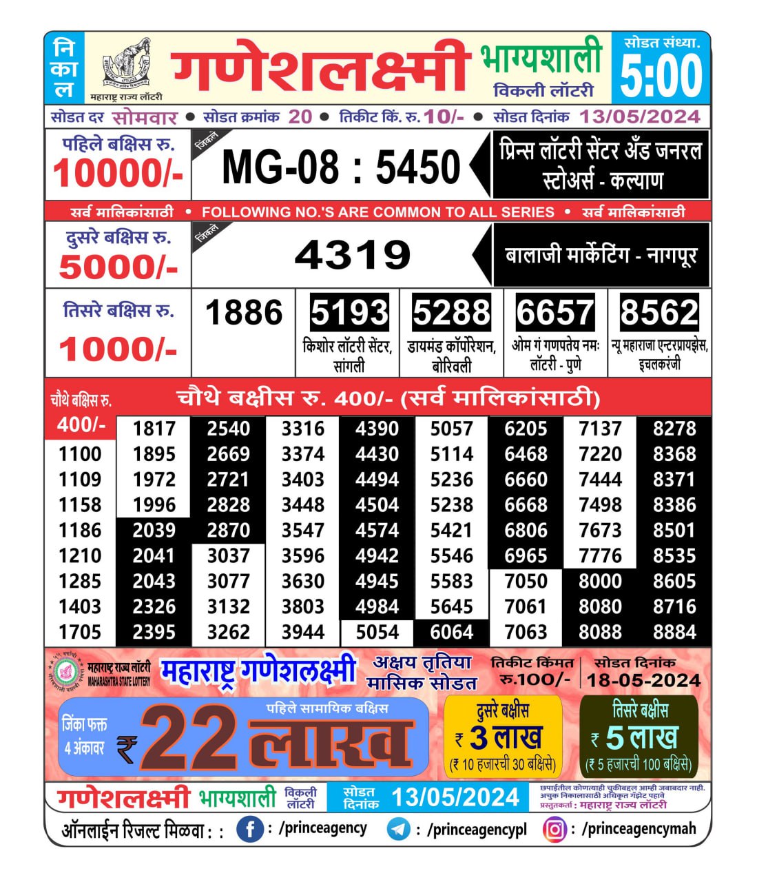 Everest Result Today Dear Lottery Chart