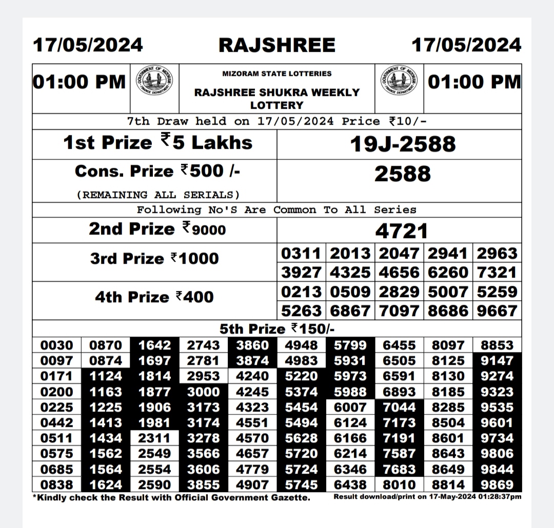 Everest Result Today Dear Lottery Chart