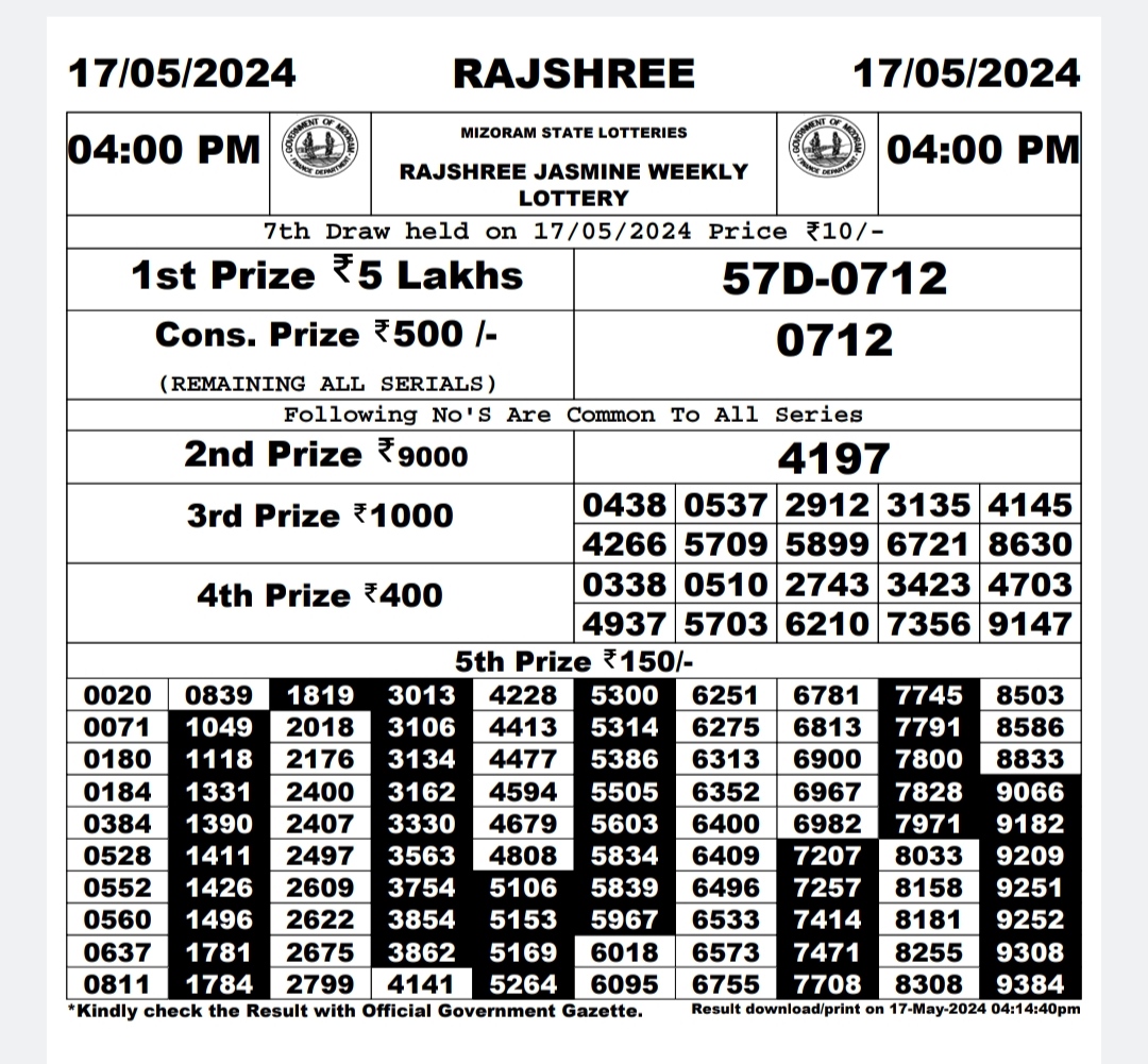 Everest Result Today Dear Lottery Chart