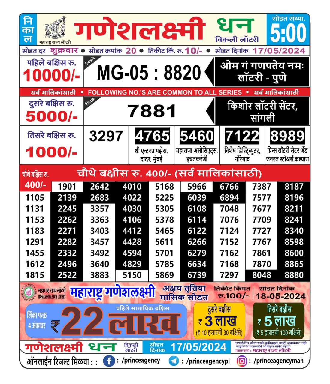 Everest Result Today Dear Lottery Chart