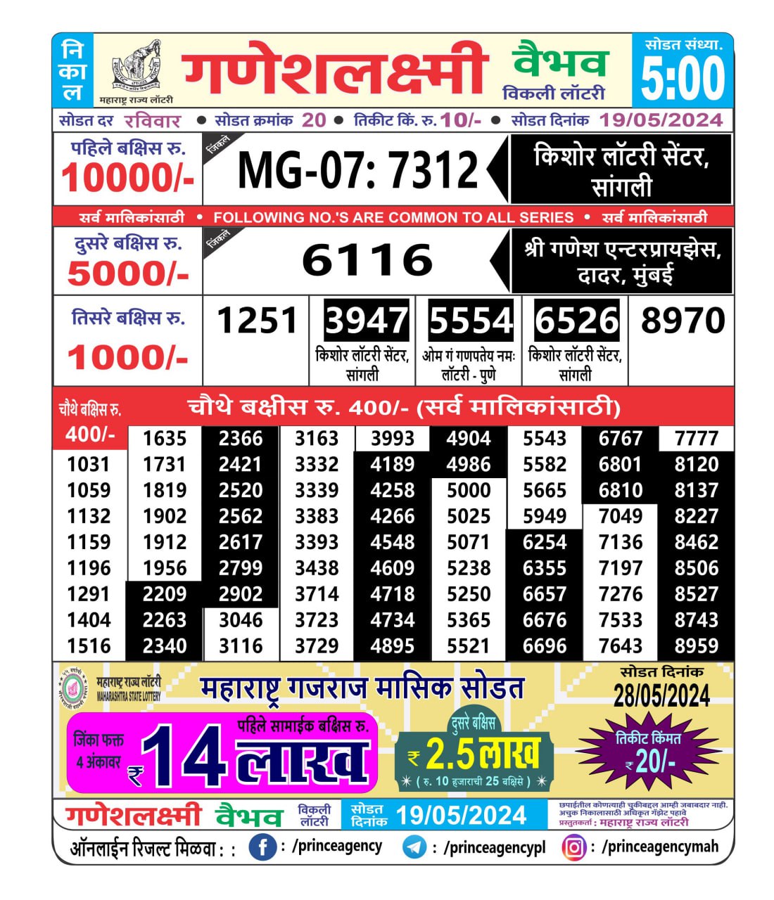 Everest Result Today Dear Lottery Chart