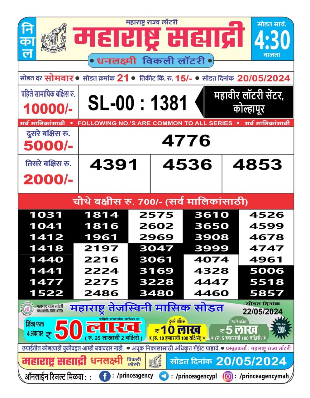 Everest Result Today Dear Lottery Chart