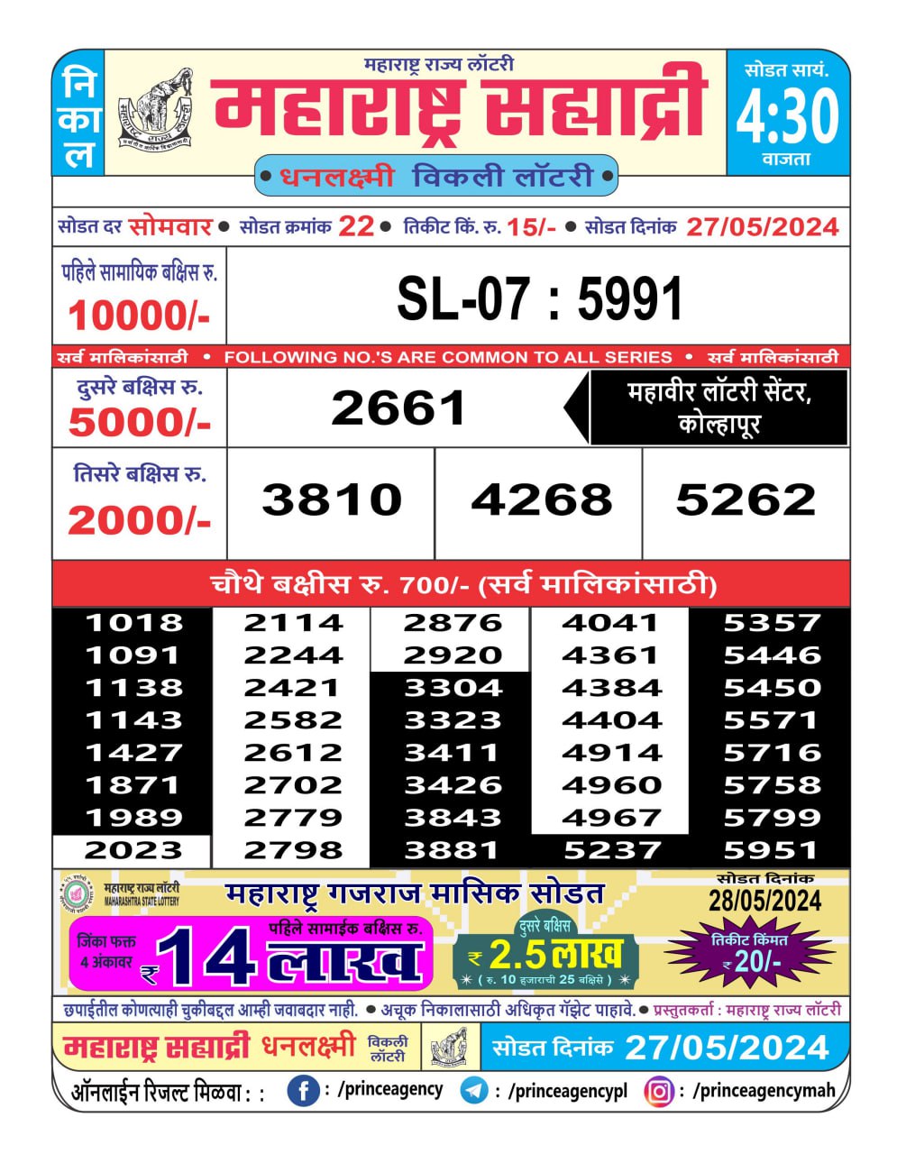 Everest Result Today Dear Lottery Chart