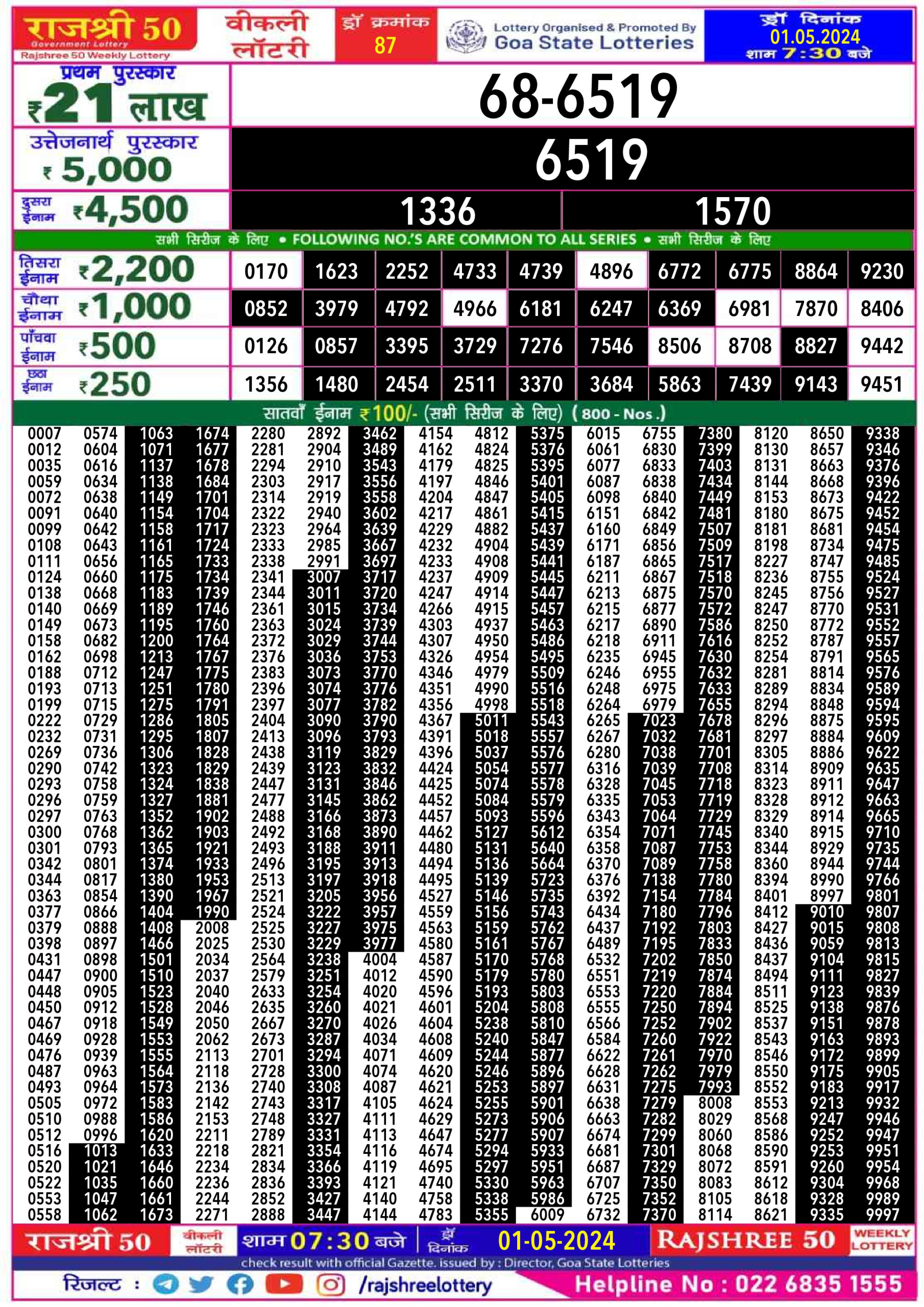 Everest Result Today Dear Lottery Chart