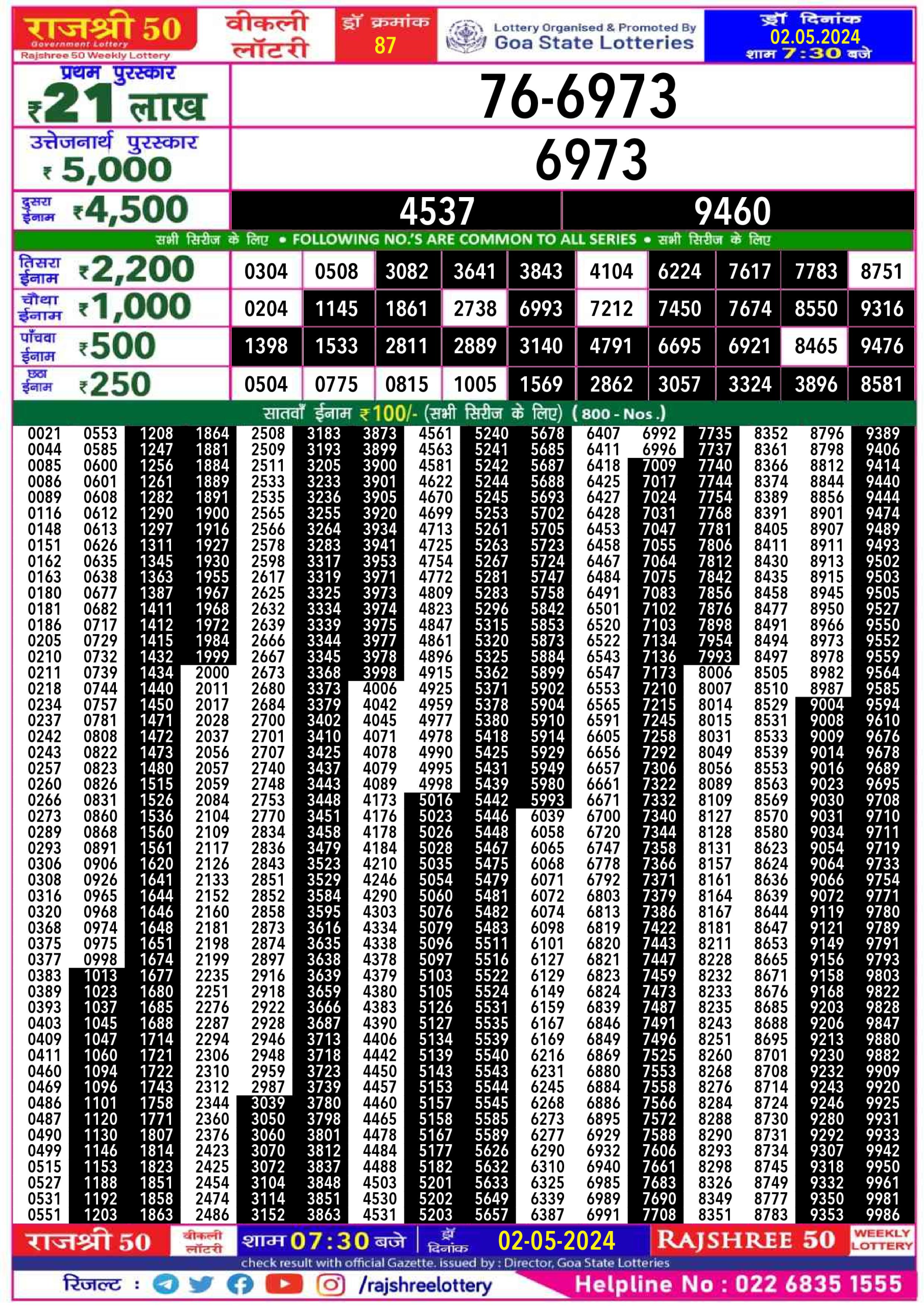 Everest Result Today Dear Lottery Chart