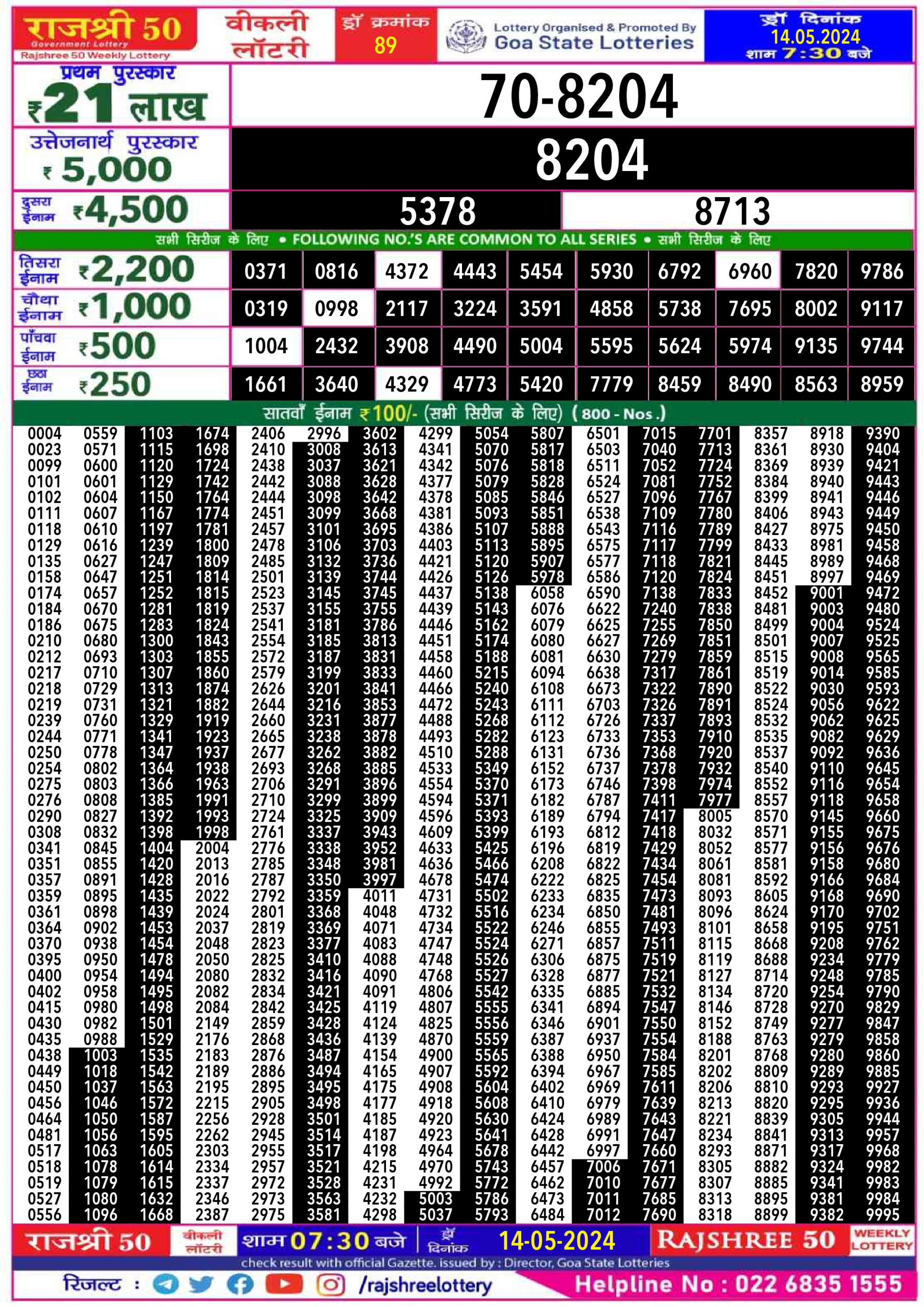 Everest Result Today Dear Lottery Chart