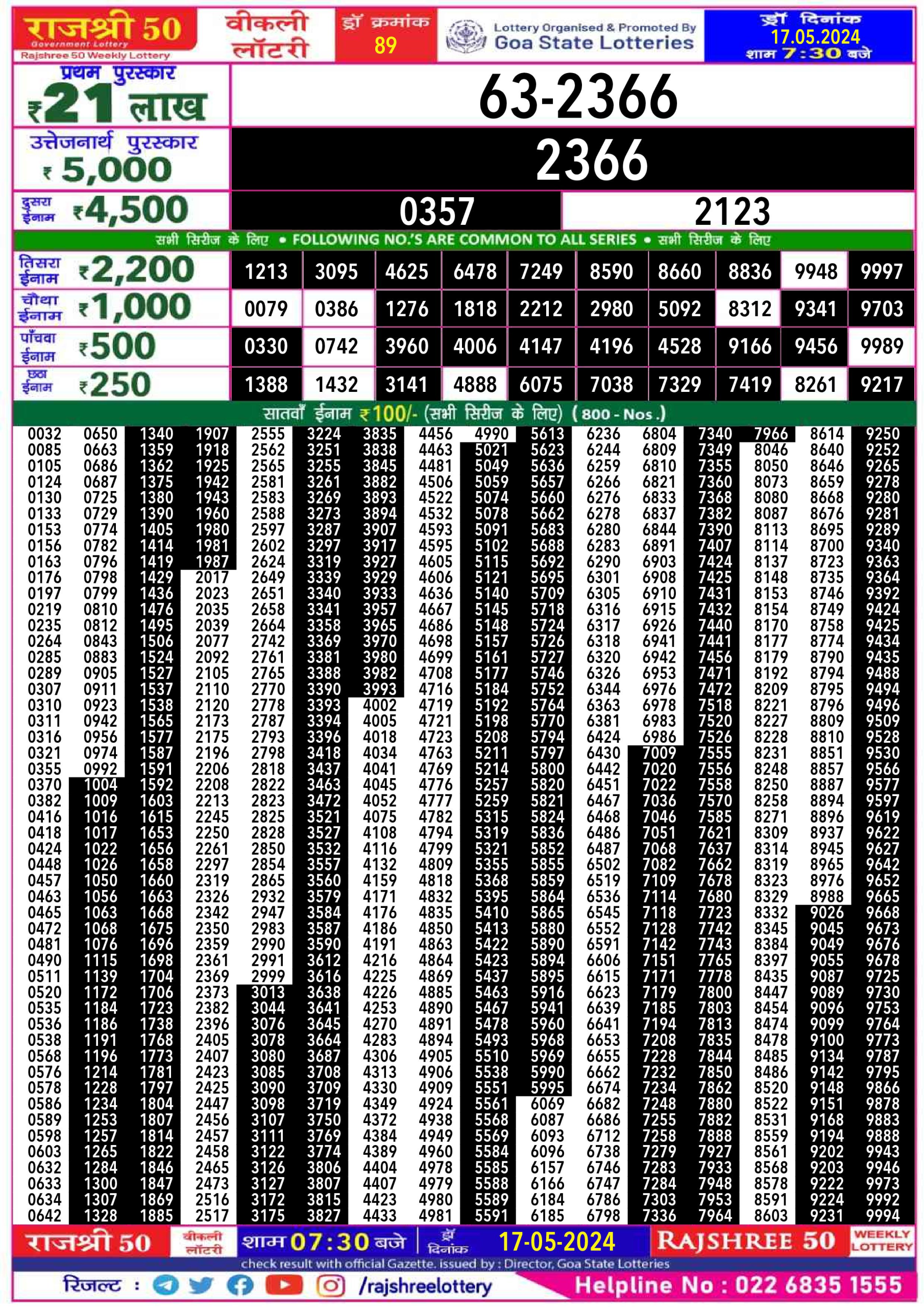 Everest Result Today Dear Lottery Chart