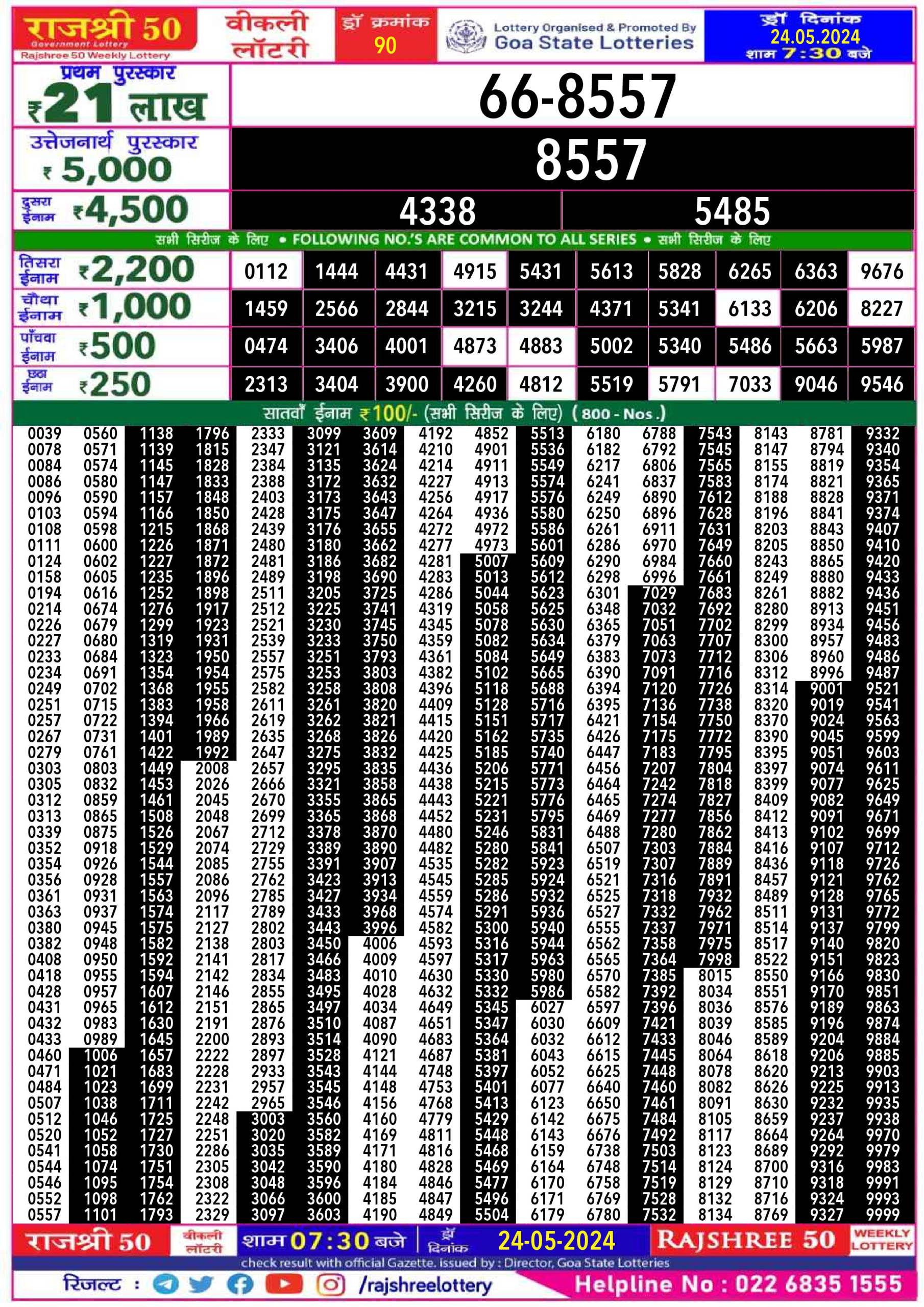 Everest Result Today Dear Lottery Chart