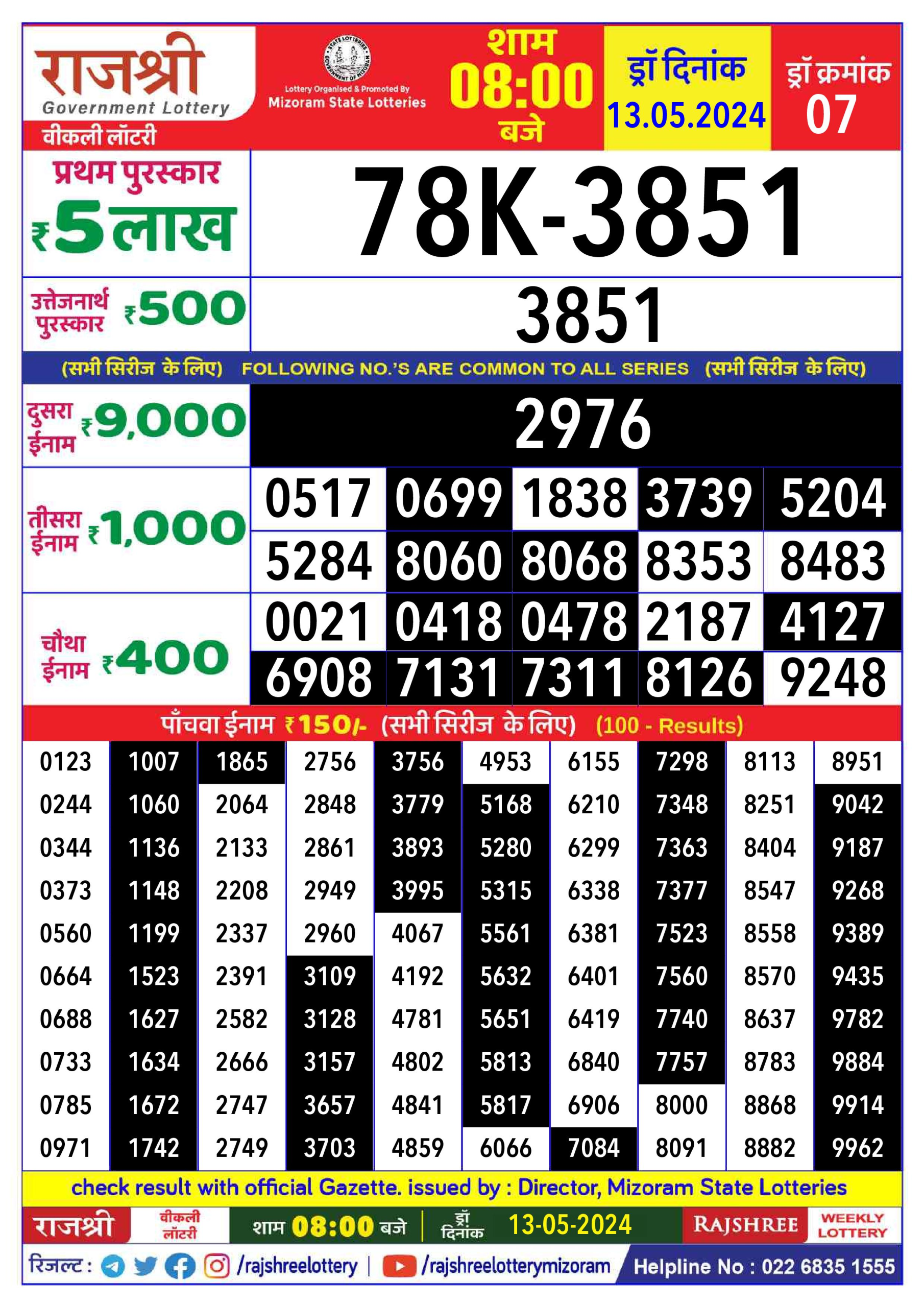 Everest Result Today Dear Lottery Chart