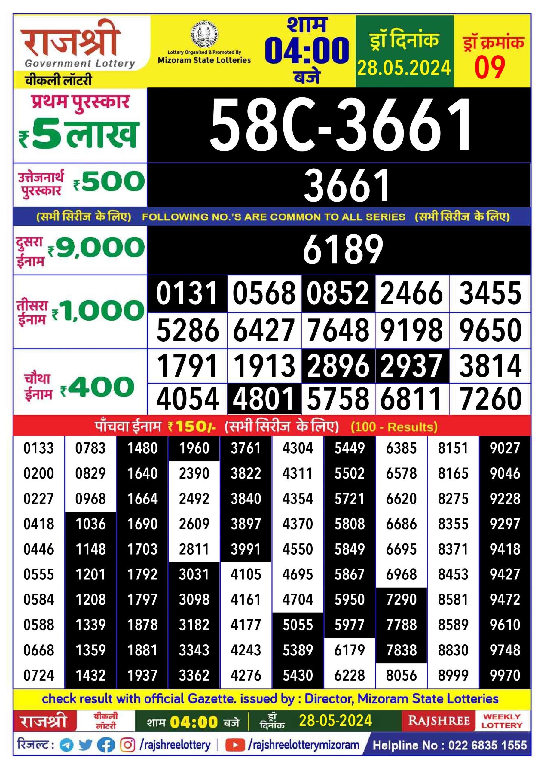 Everest Result Today Dear Lottery Chart