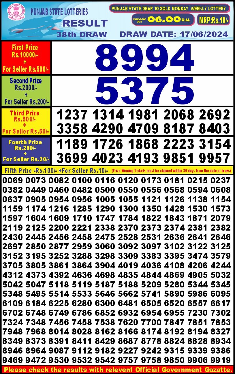 Everest Result Today Dear Lottery Chart