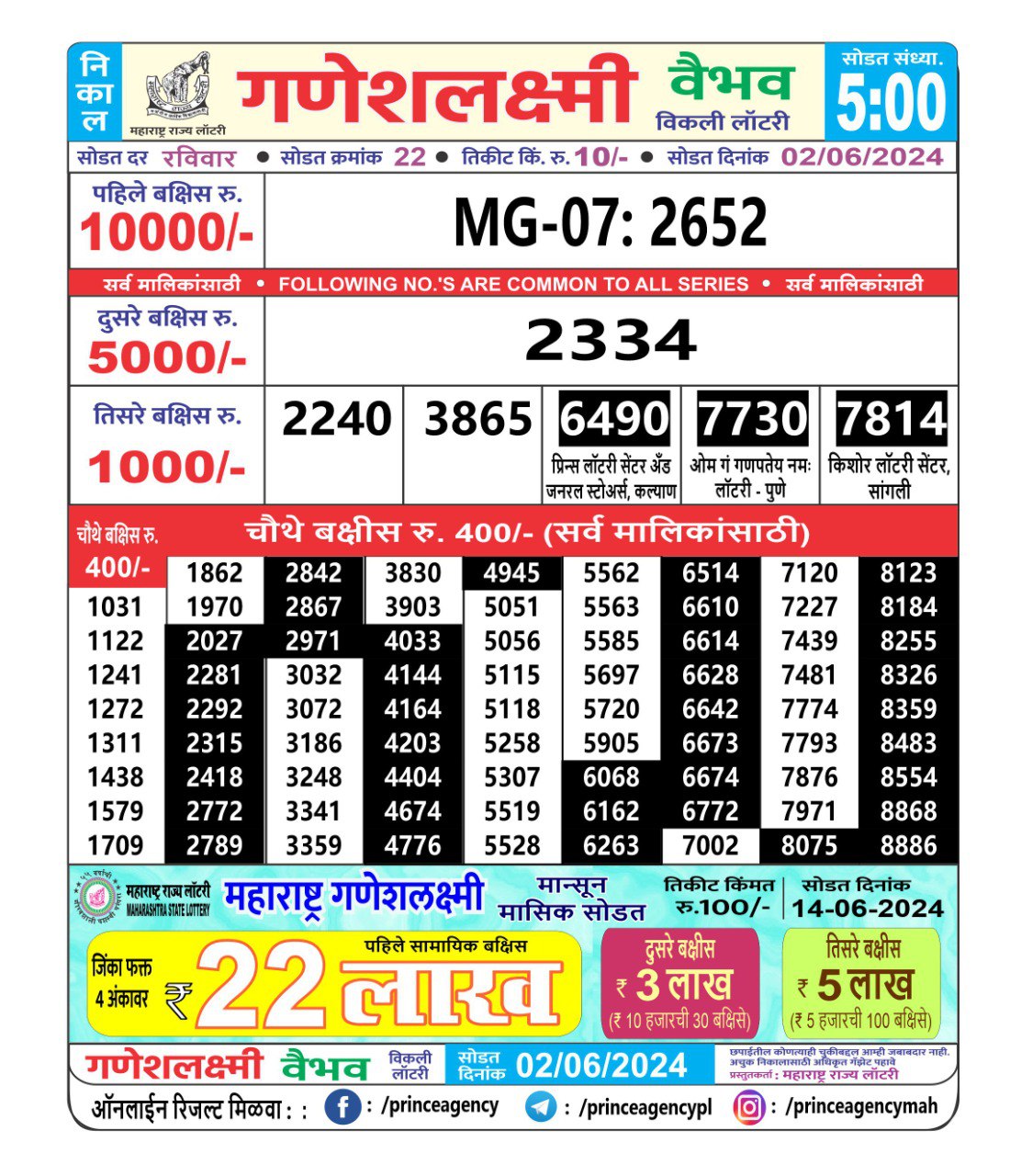 Everest Result Today Dear Lottery Chart