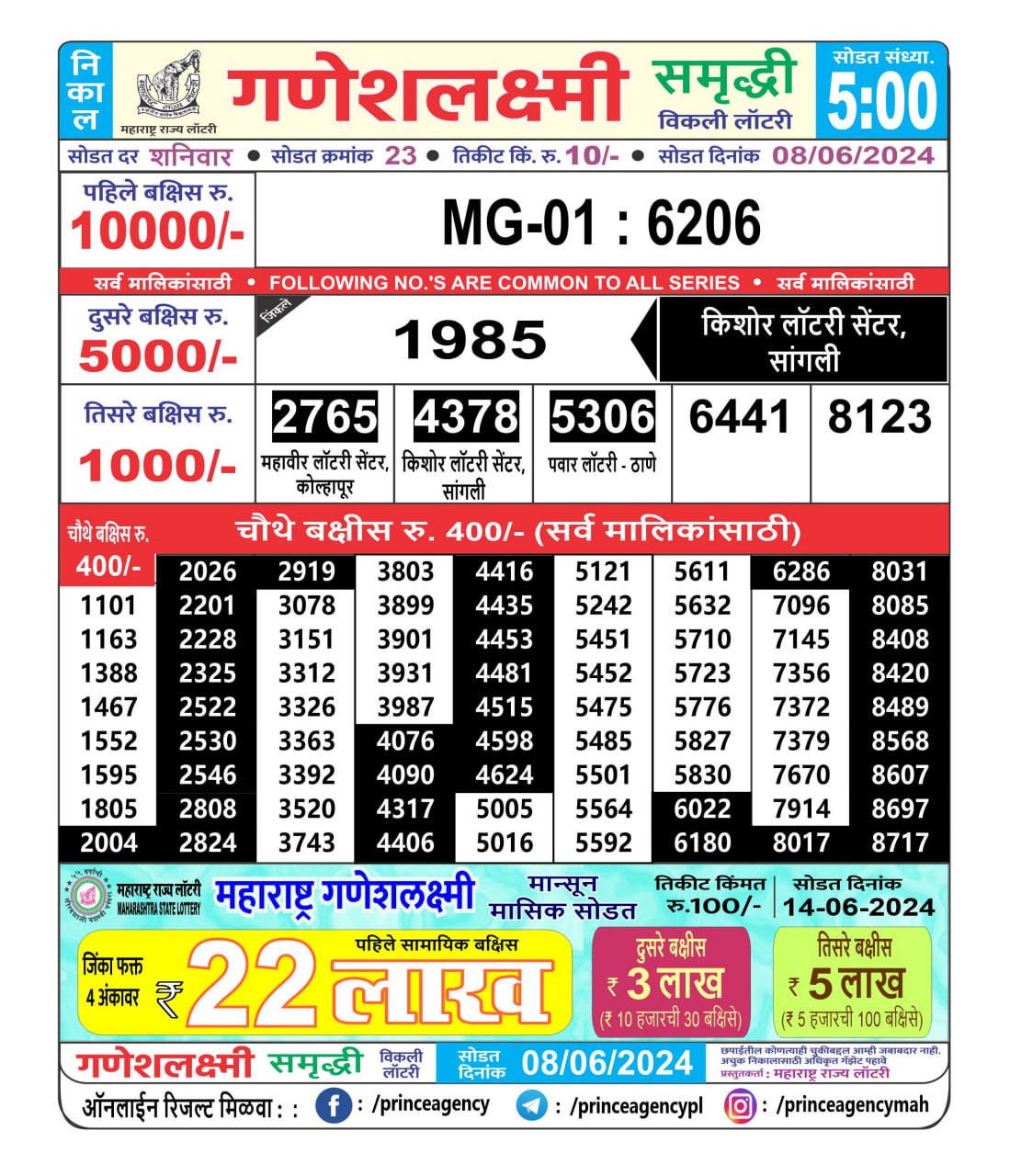 Everest Result Today Dear Lottery Chart