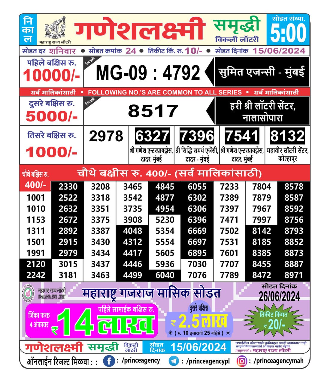 Everest Result Today Dear Lottery Chart