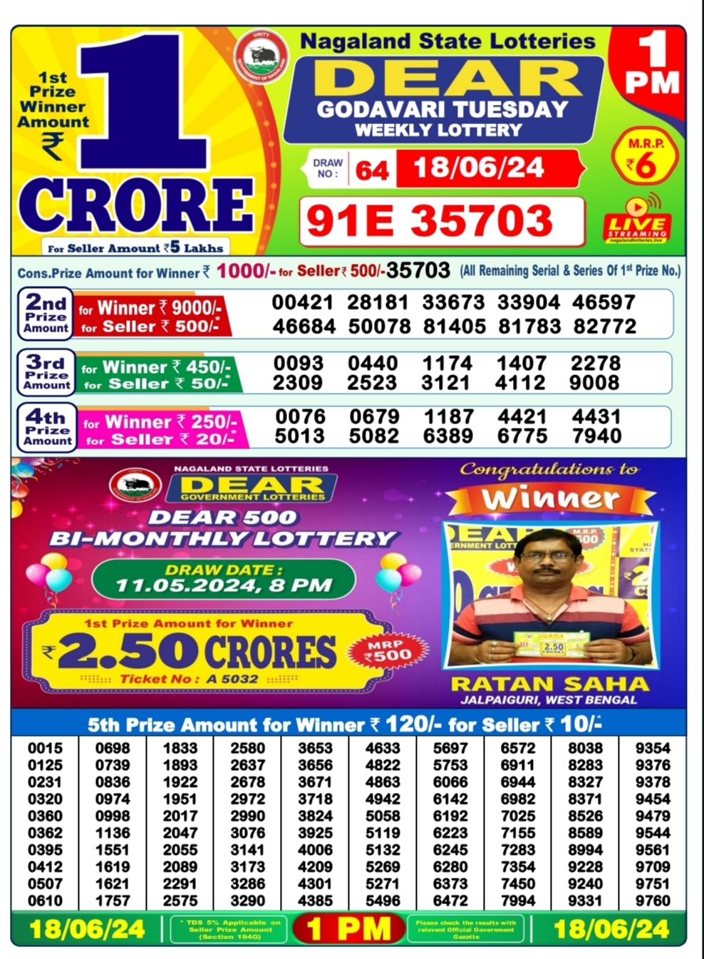 Everest Result Today Dear Lottery Chart