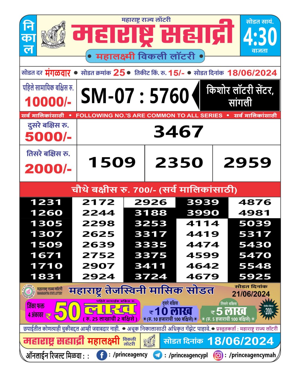 Everest Result Today Dear Lottery Chart