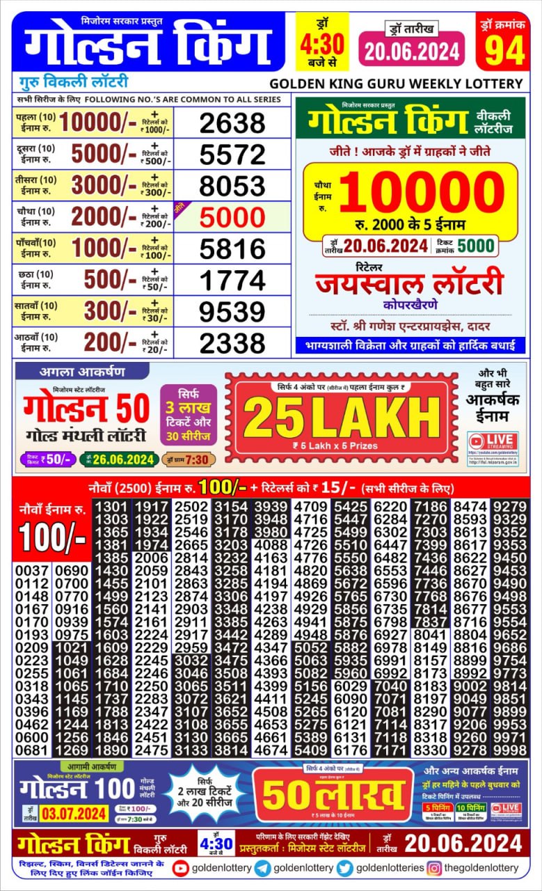 Everest Result Today Dear Lottery Chart