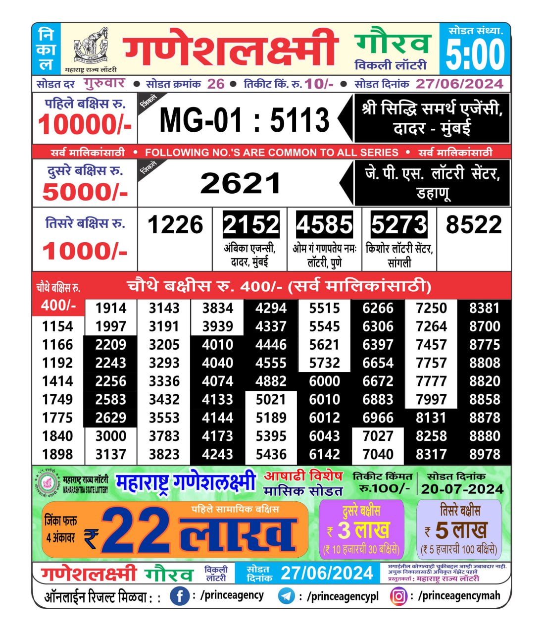 Everest Result Today Dear Lottery Chart