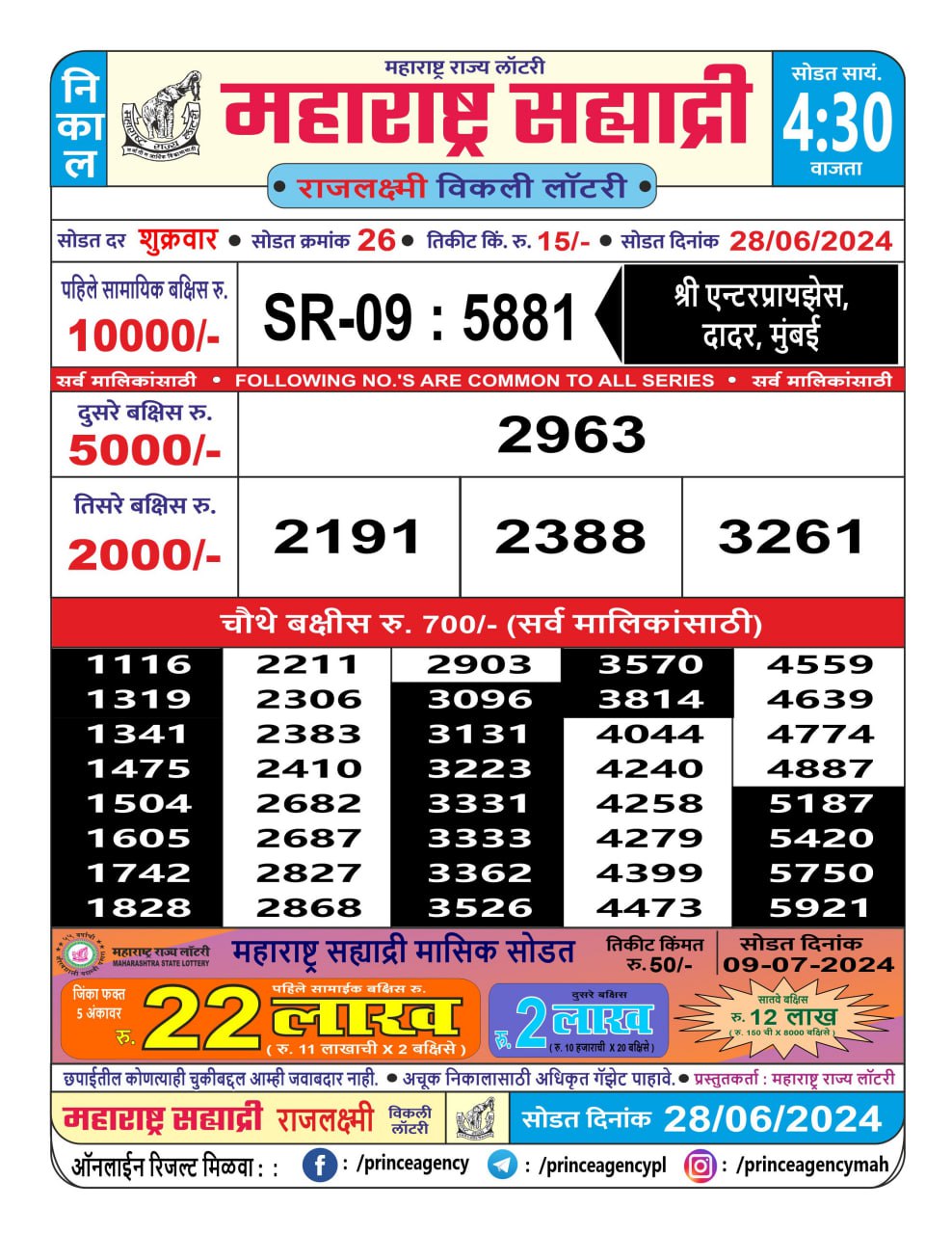 Everest Result Today Dear Lottery Chart