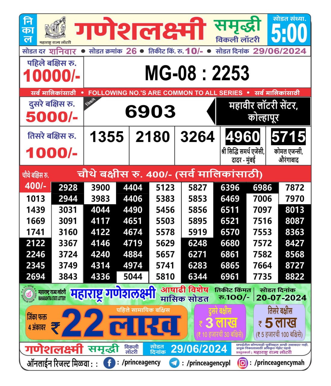 Everest Result Today Dear Lottery Chart