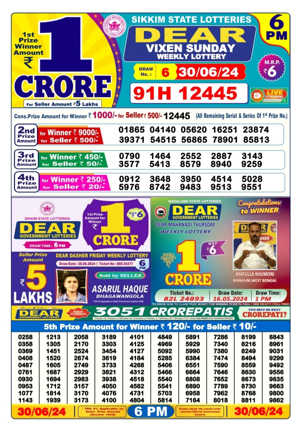 Everest Result Today Dear Lottery Chart