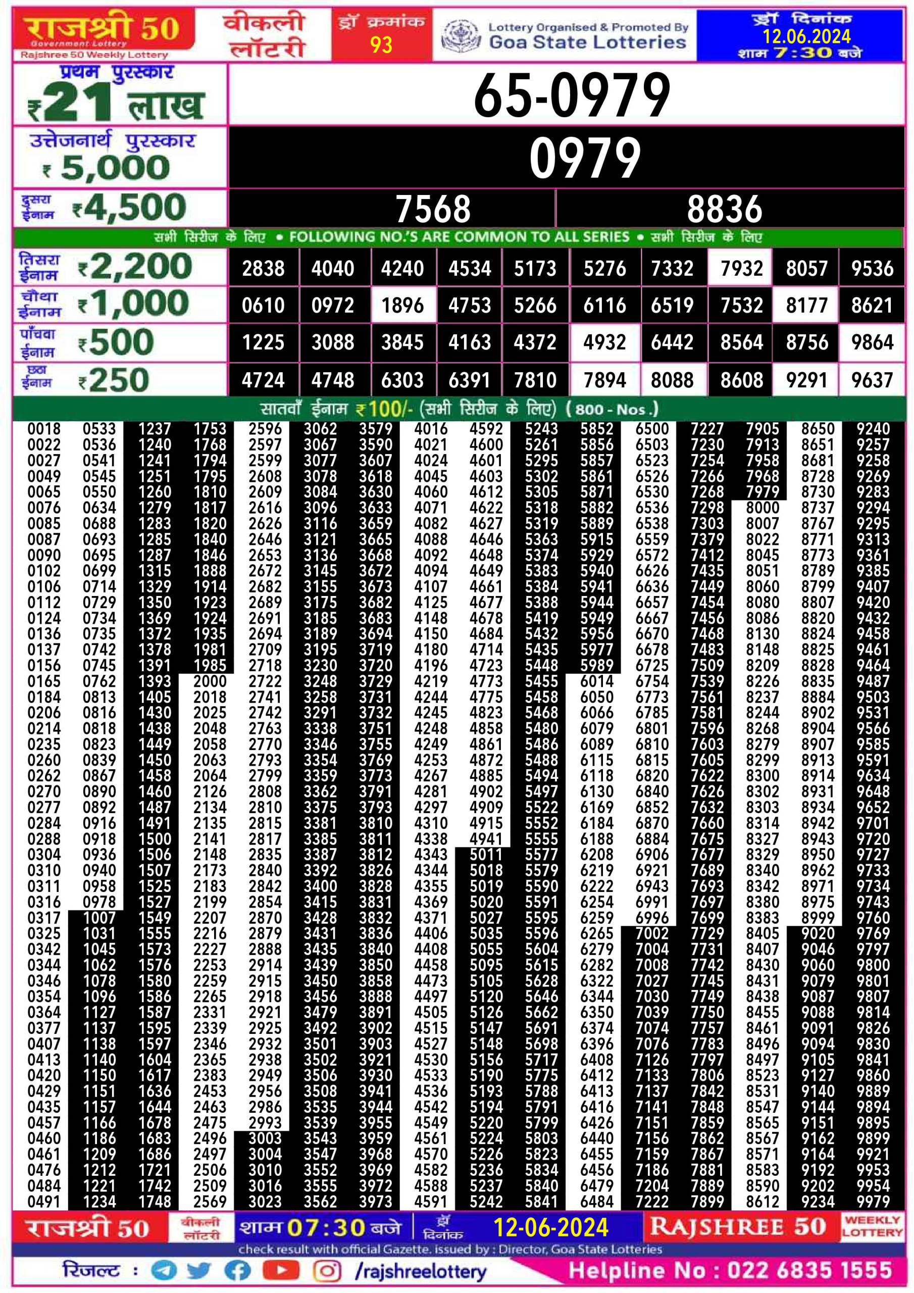 Everest Result Today Dear Lottery Chart