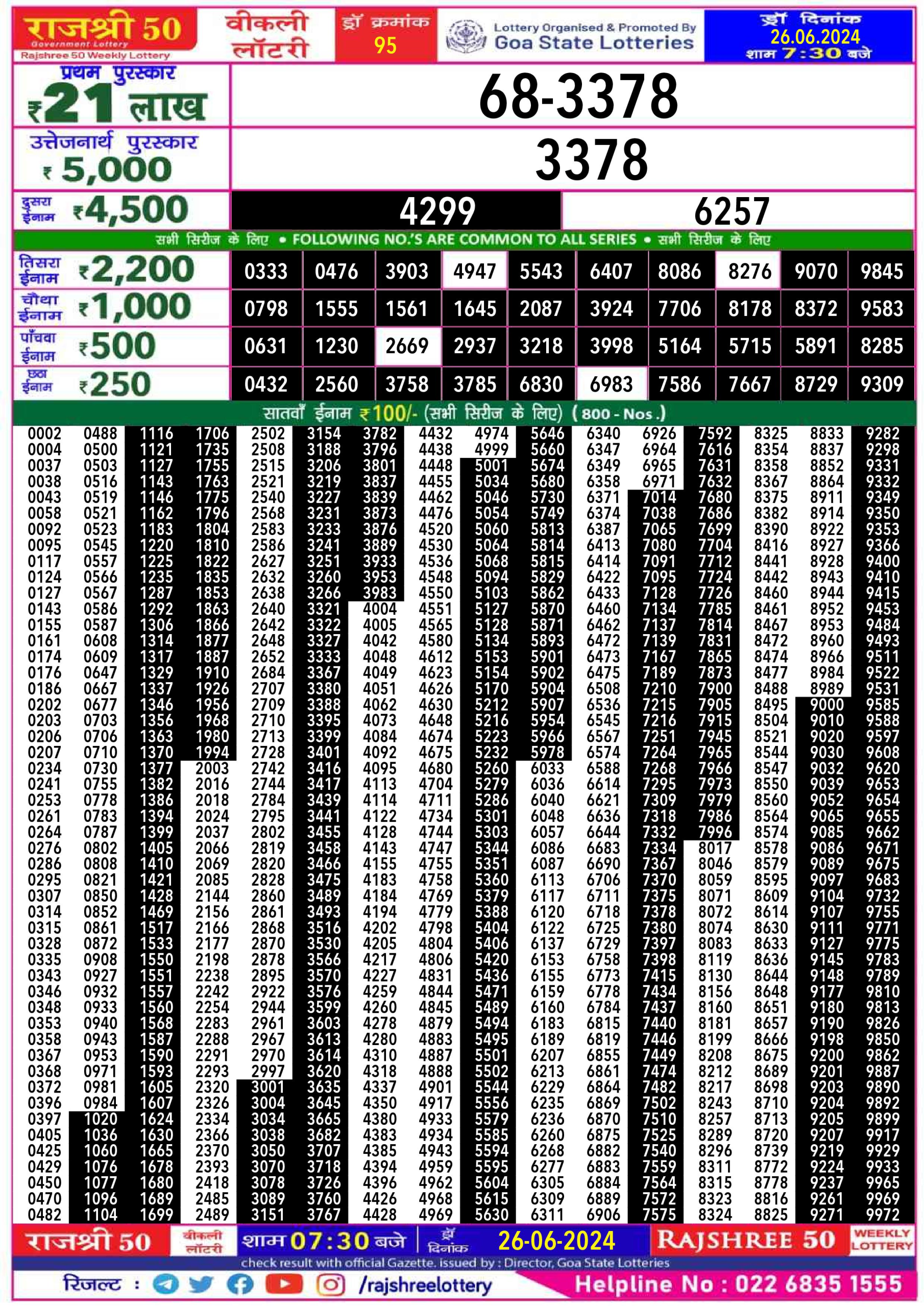 Everest Result Today Dear Lottery Chart