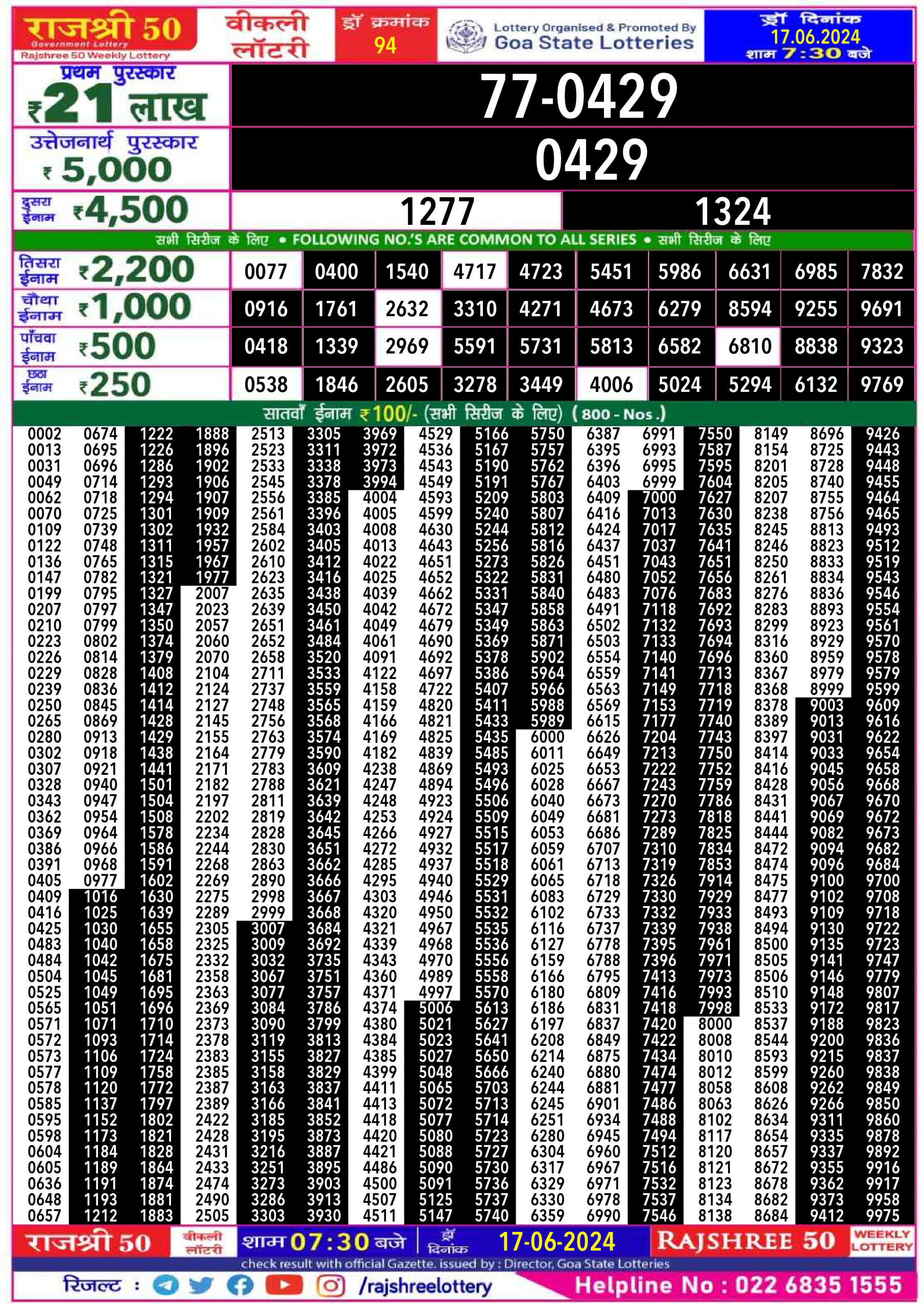 Everest Result Today Dear Lottery Chart