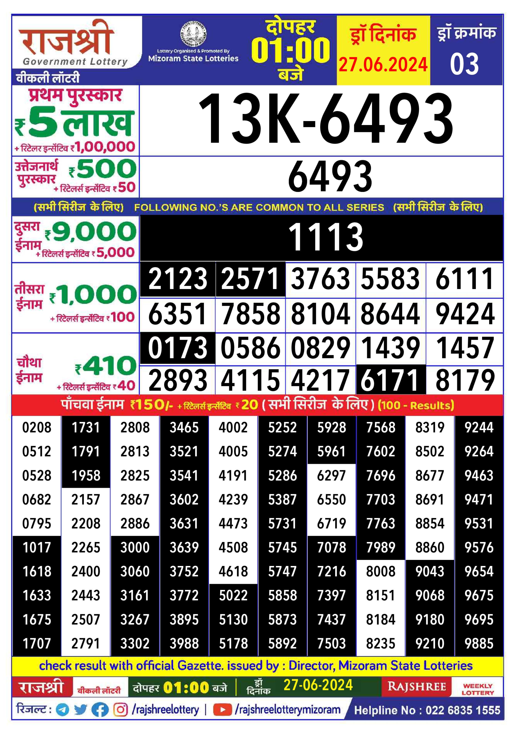 Everest Result Today Dear Lottery Chart