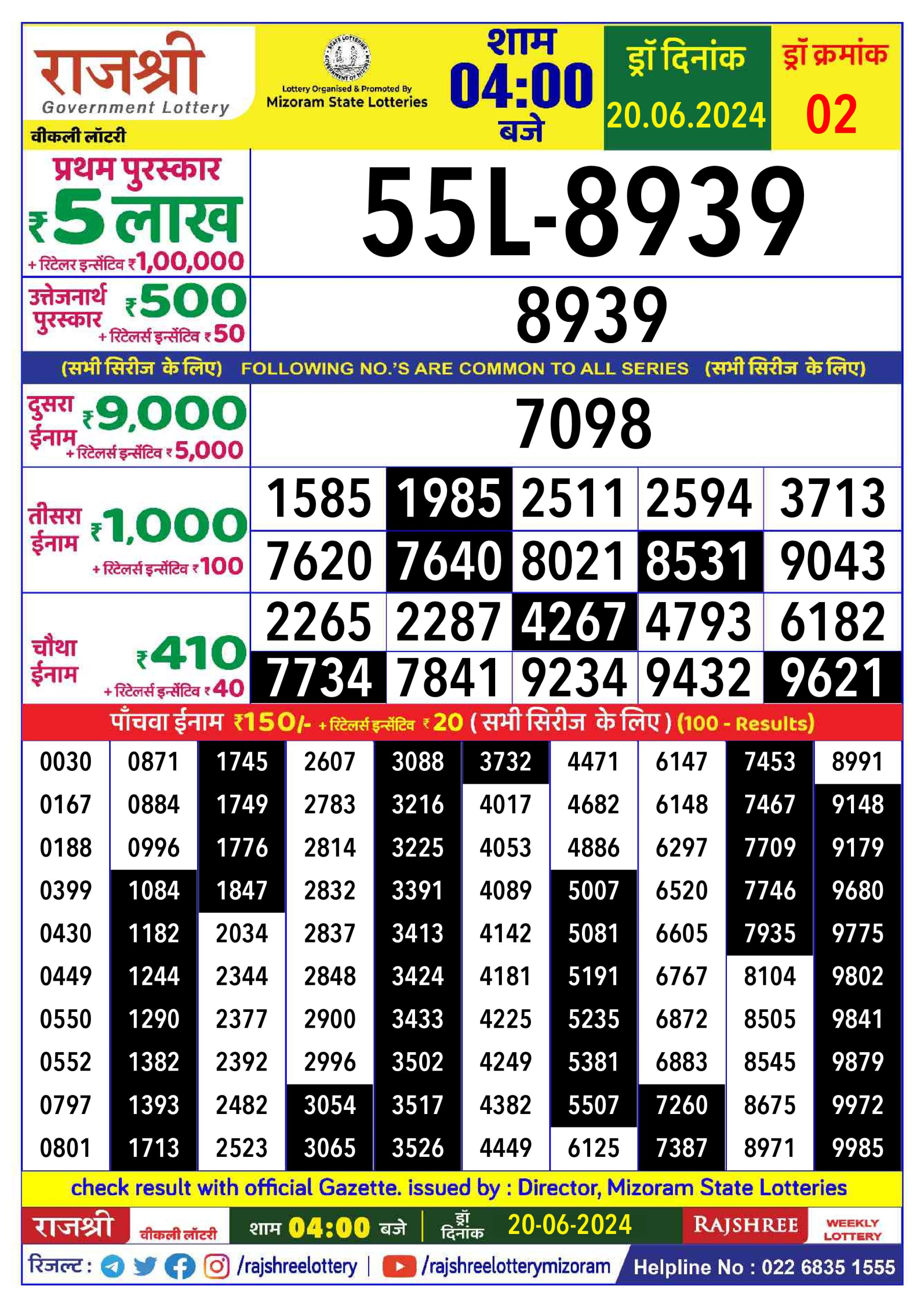 Everest Result Today Dear Lottery Chart