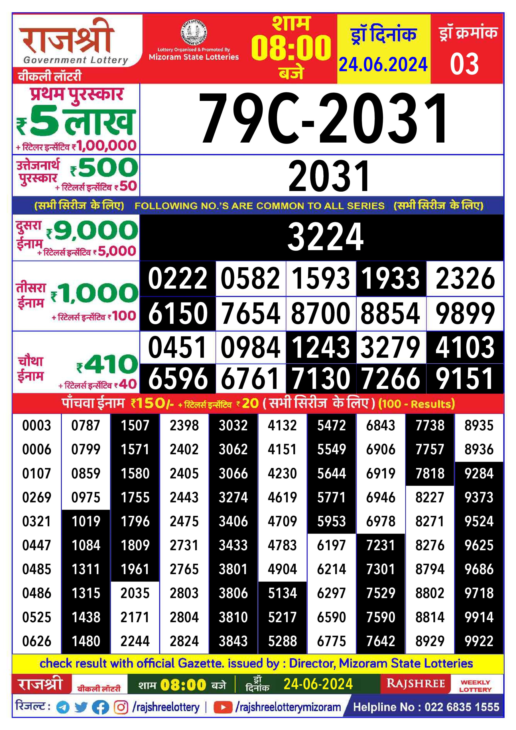 Everest Result Today Dear Lottery Chart