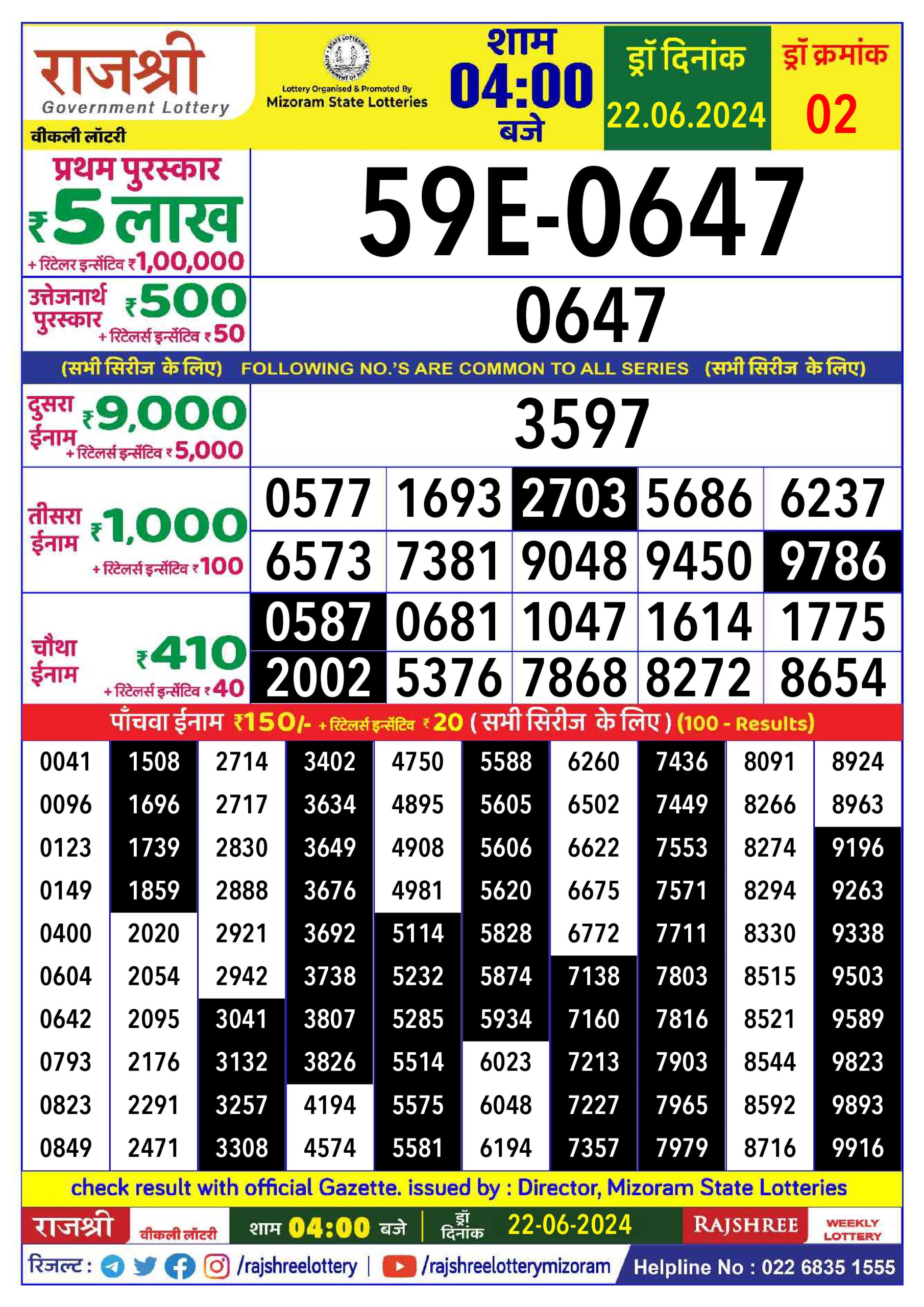 Everest Result Today Dear Lottery Chart