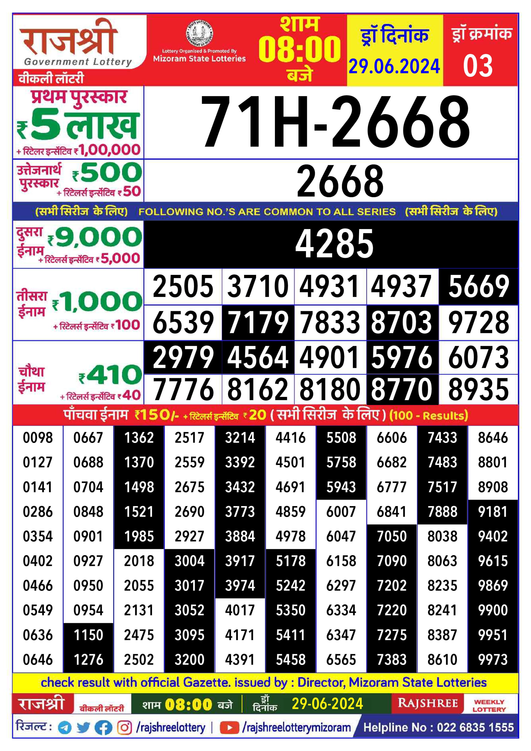 Everest Result Today Dear Lottery Chart