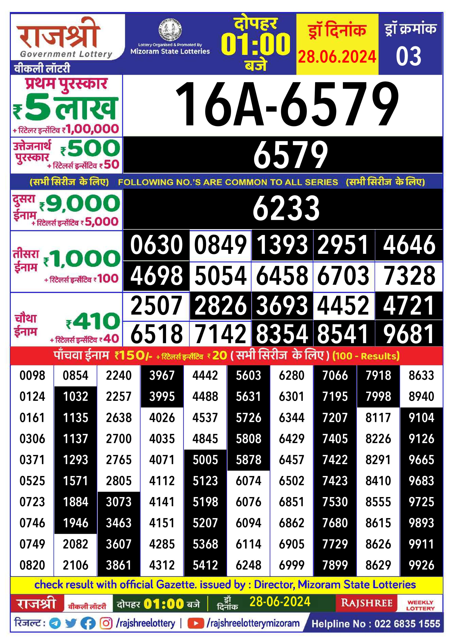 Everest Result Today Dear Lottery Chart