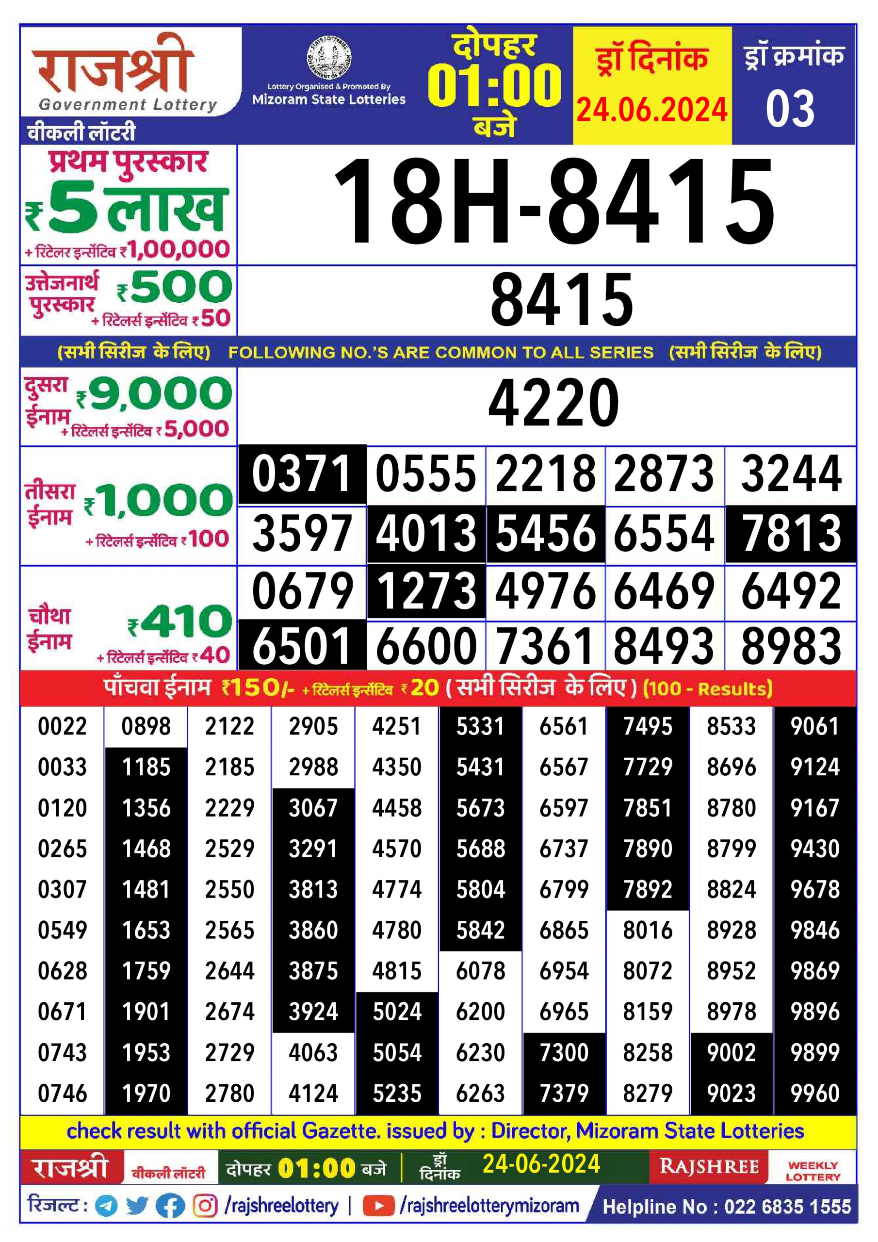 Everest Result Today Dear Lottery Chart