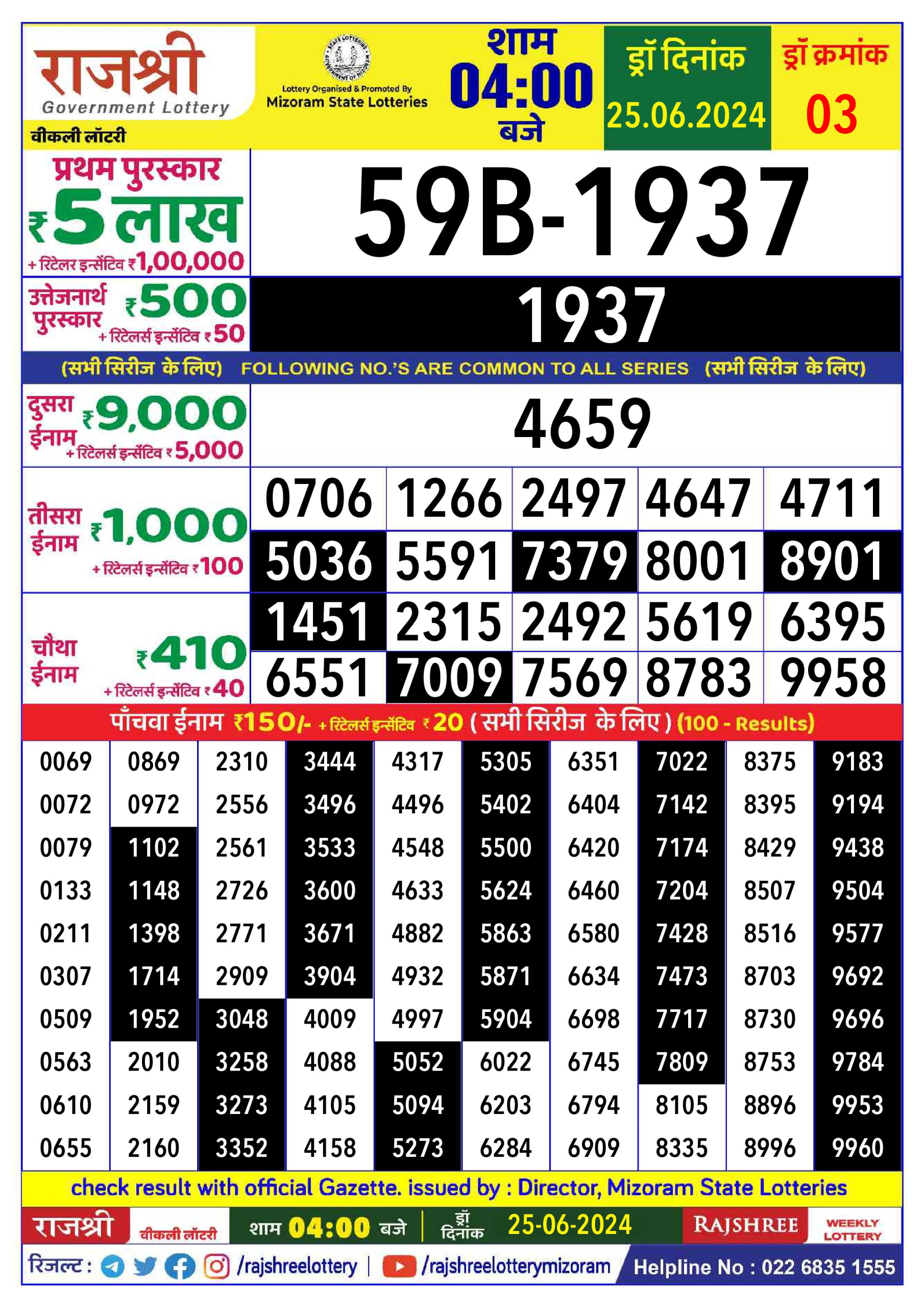 Everest Result Today Dear Lottery Chart